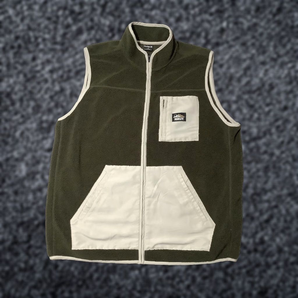 Hurley VINTAGE Hurley Vest Mens Medium Green Fleece Zip Up Sleeveless Pockets Casual Outdoor Size US M / EU 48-50 / 2 - 1 Thumbnail