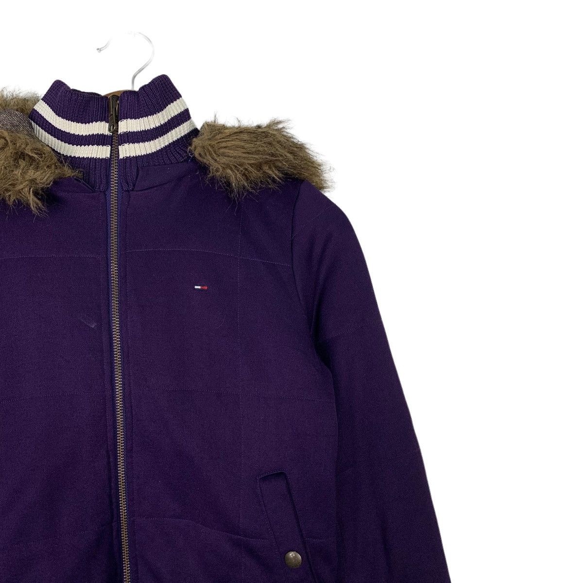 Tommy Hilfiger TOMMY GIRL Fur Hoodie Purple Jacket #0310-C14 Size S / US 4 / IT 40 - 6 Thumbnail