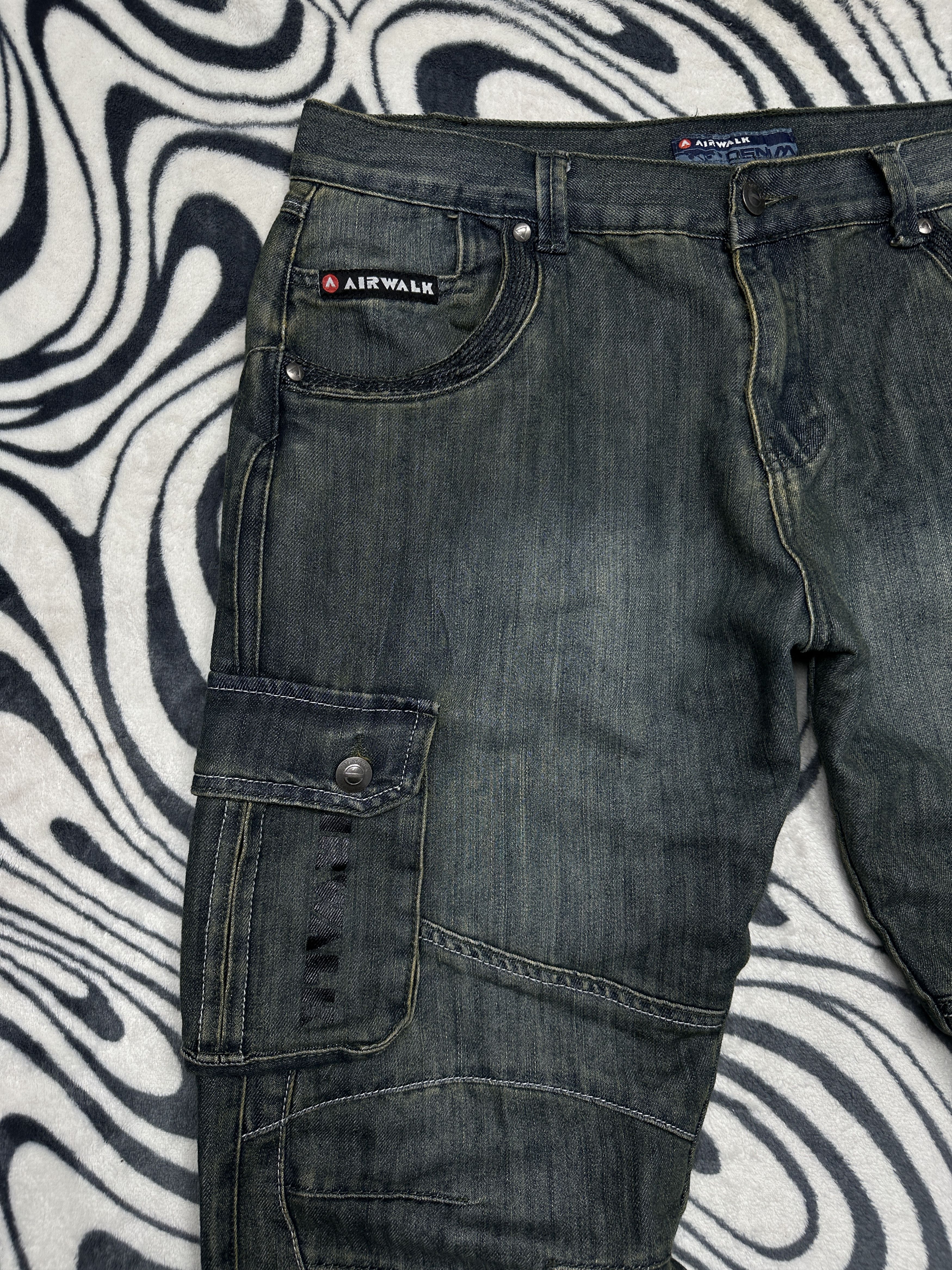 Airwalk Airwalk Vintage Mens Denim Cargo Baggy Pants Size US 36 / EU 52 - 3 Thumbnail
