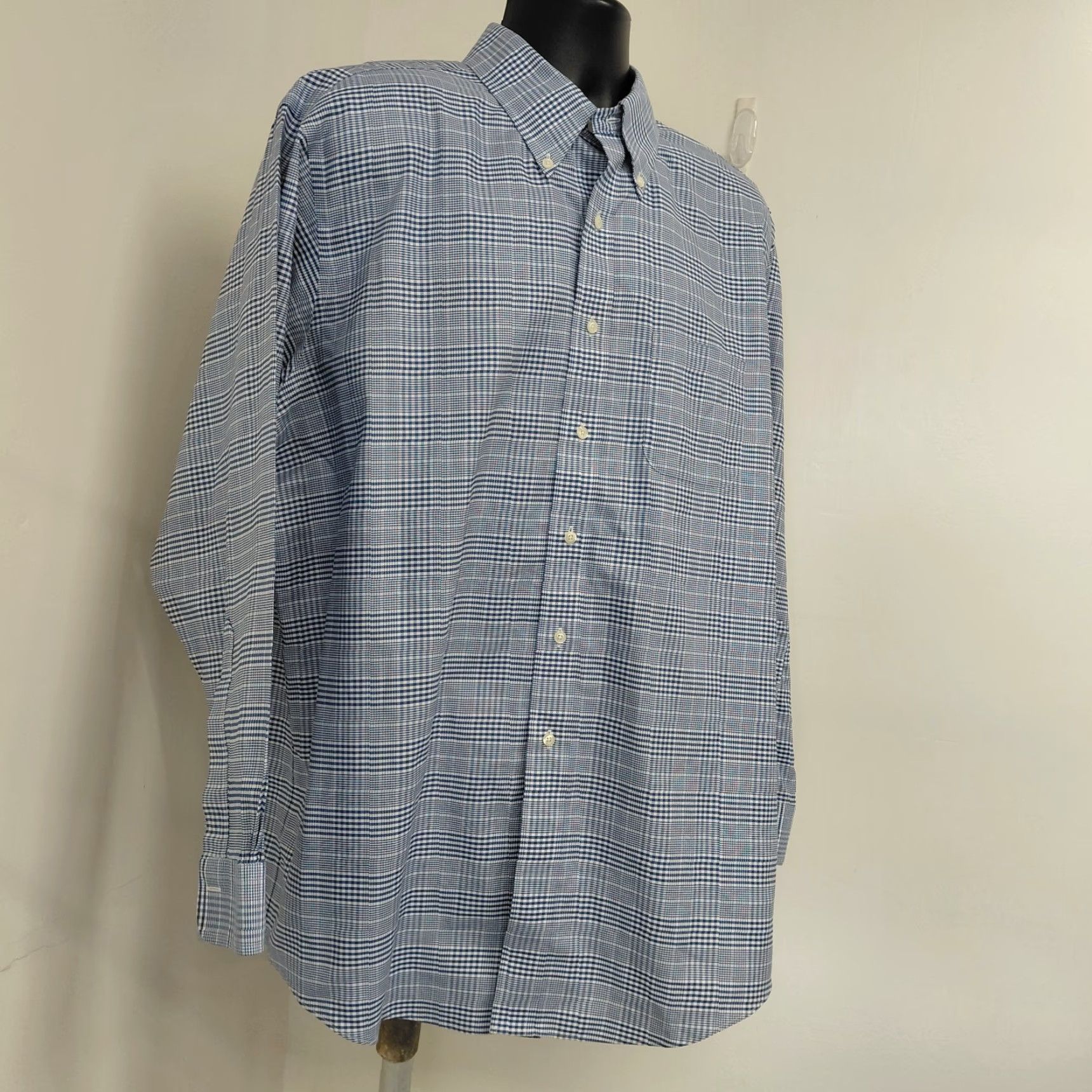 Brooks Brothers VINTAGE Brooks Brothers Madison Shirt Mens 17.5-35 Blue Glen Check Long Sl Oxford Shirt? Size US XXL / EU 58 / 5 - 3 Thumbnail