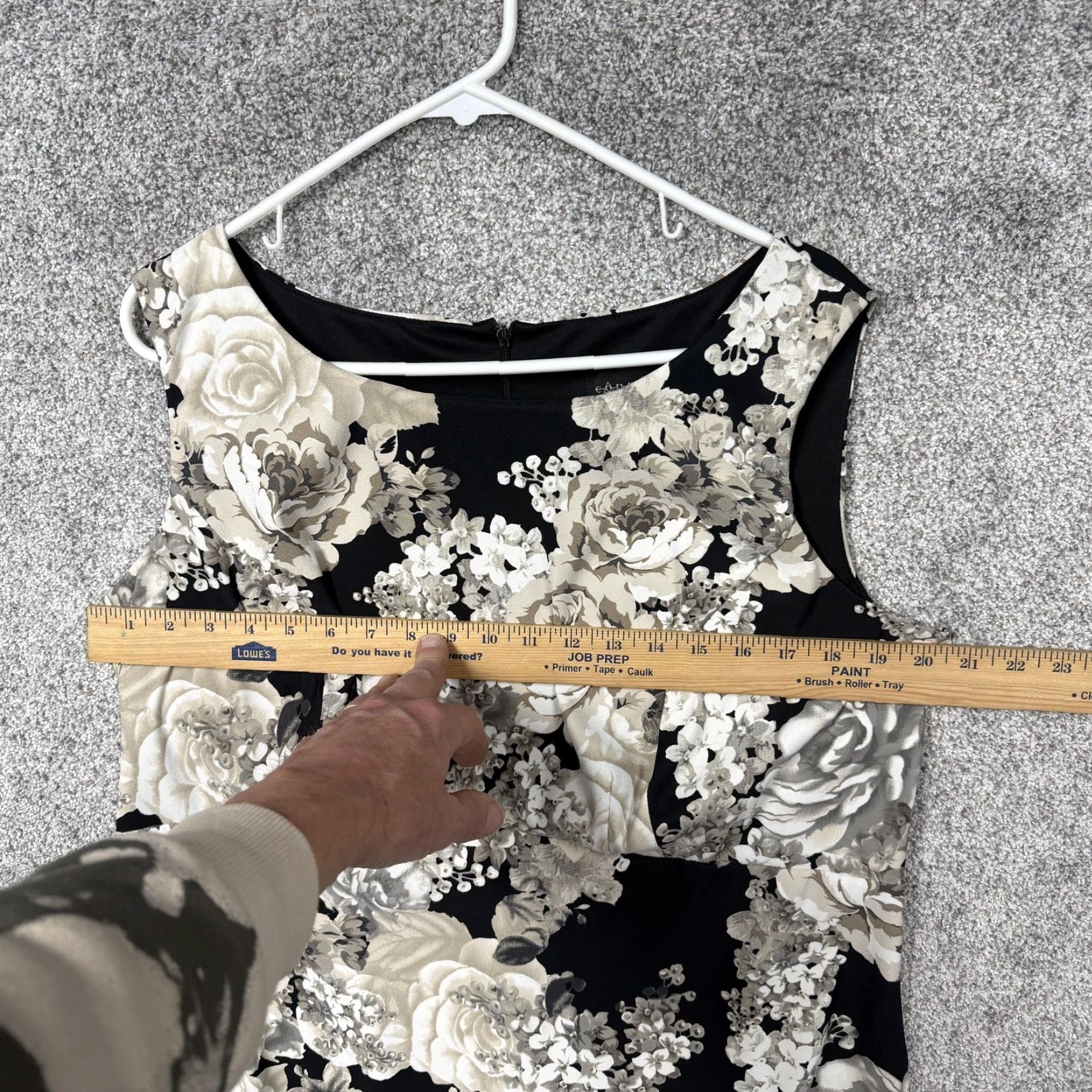Vintage Connected Cocktail Dress 14W Plus Black Tan Party Fit Flare Floral Dark Romance Size XL / US 12-14 / IT 48-50 - 2 Thumbnail