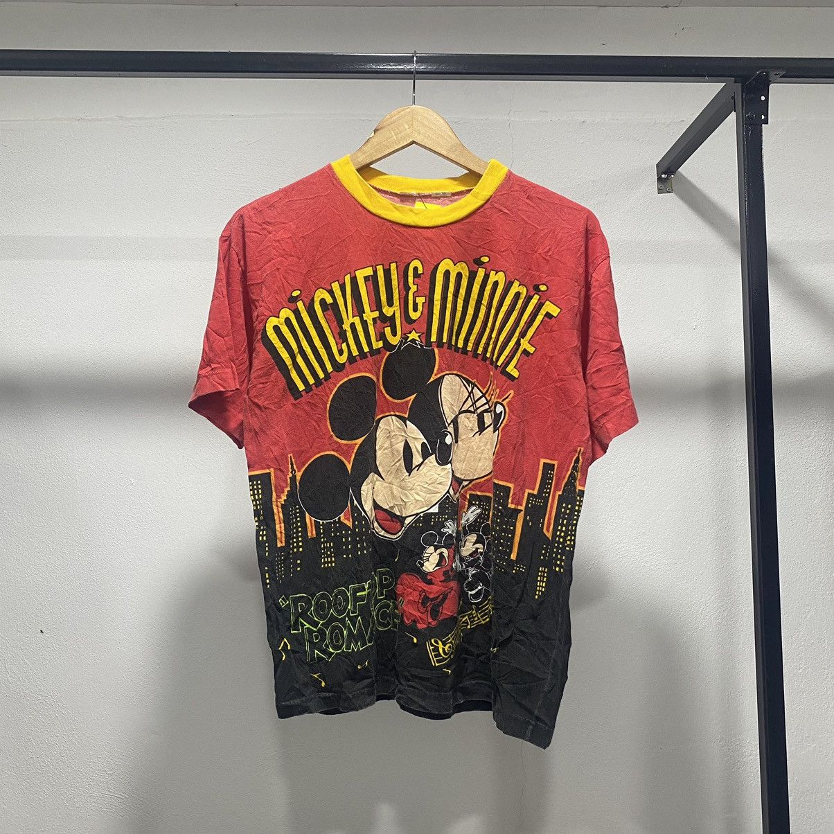 Mickey Mouse × Vintage Sick☠️ Mickey AOP Print Ringer Tee 90s Size US S / EU 44-46 / 1 - 1 Thumbnail