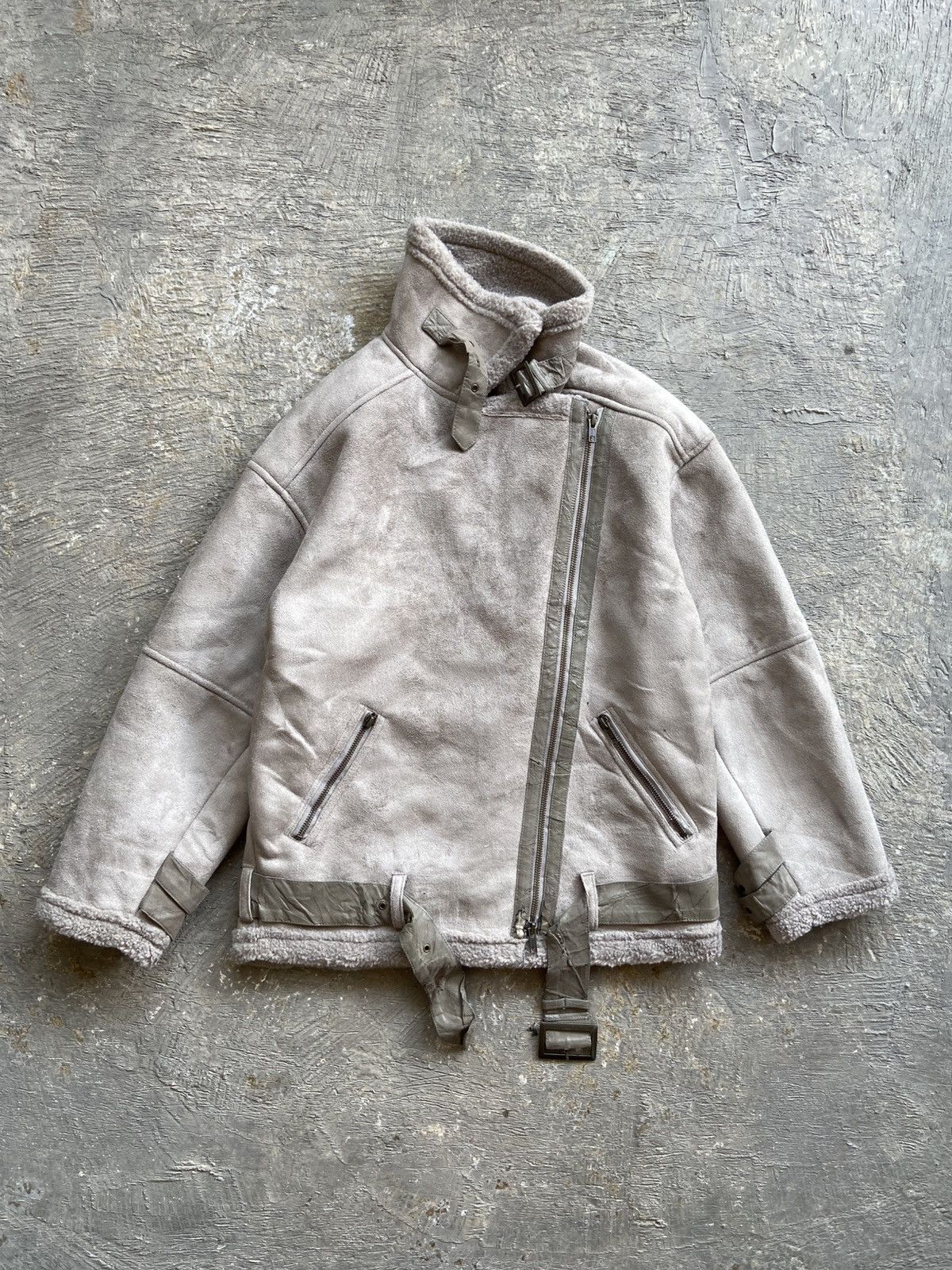 Pre-owned 14th Addiction 2000s Ciaopanic - Vkei Style Riders Suede Jacket In Sand