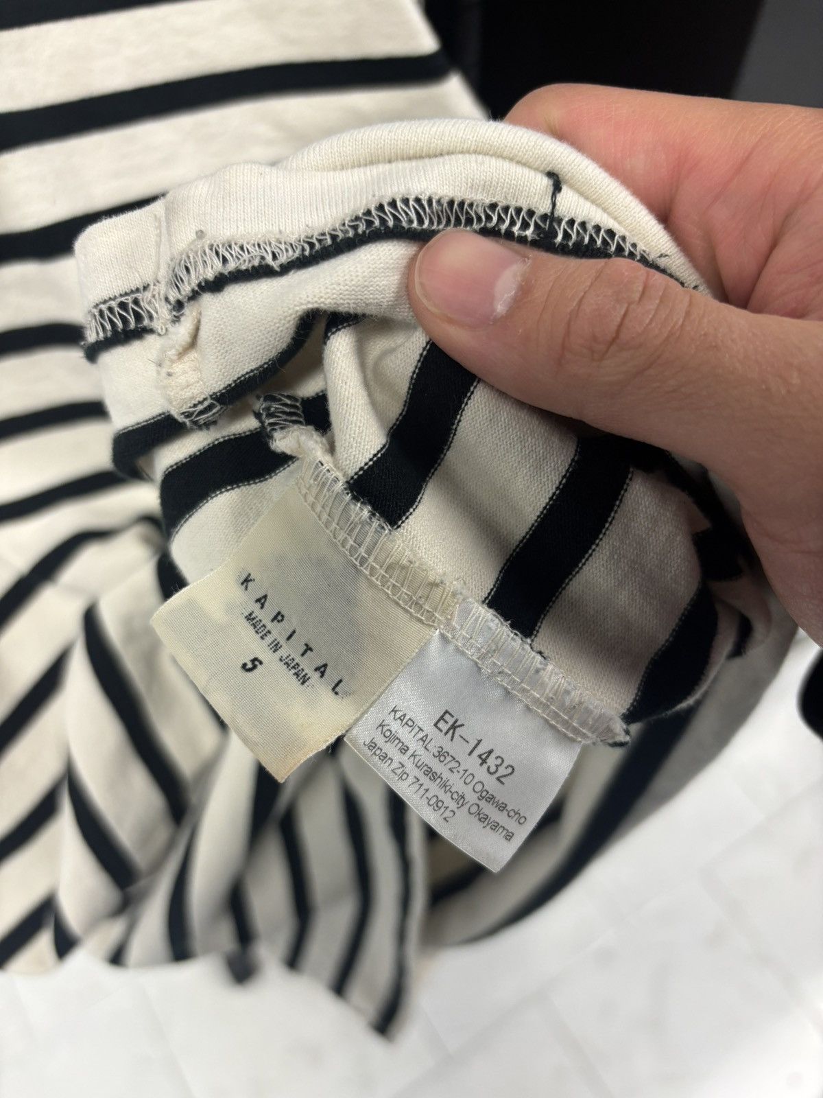 Kapital Kapital Stripe Smiley Face long sleeve tee Size US XL / EU 56 / 4 - 6 Thumbnail