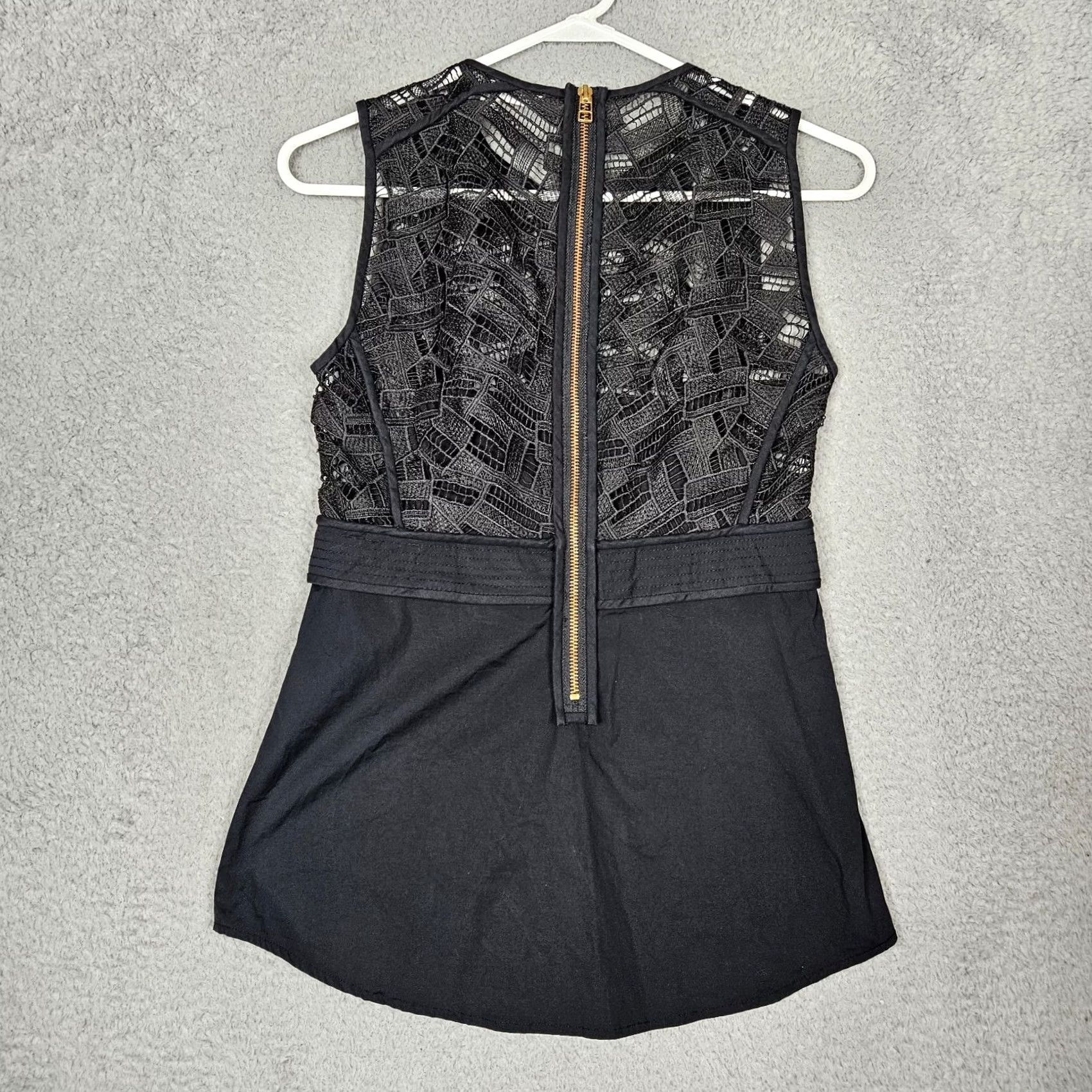 Veronica Beard VERONICA BEARD Black Lace Sleeveless Cotton Top Size 0 Blouse Women Crew Neck Casual Addl Flaws Free Label Size XS / US 0-2 / IT 36-38 - 7 Thumbnail