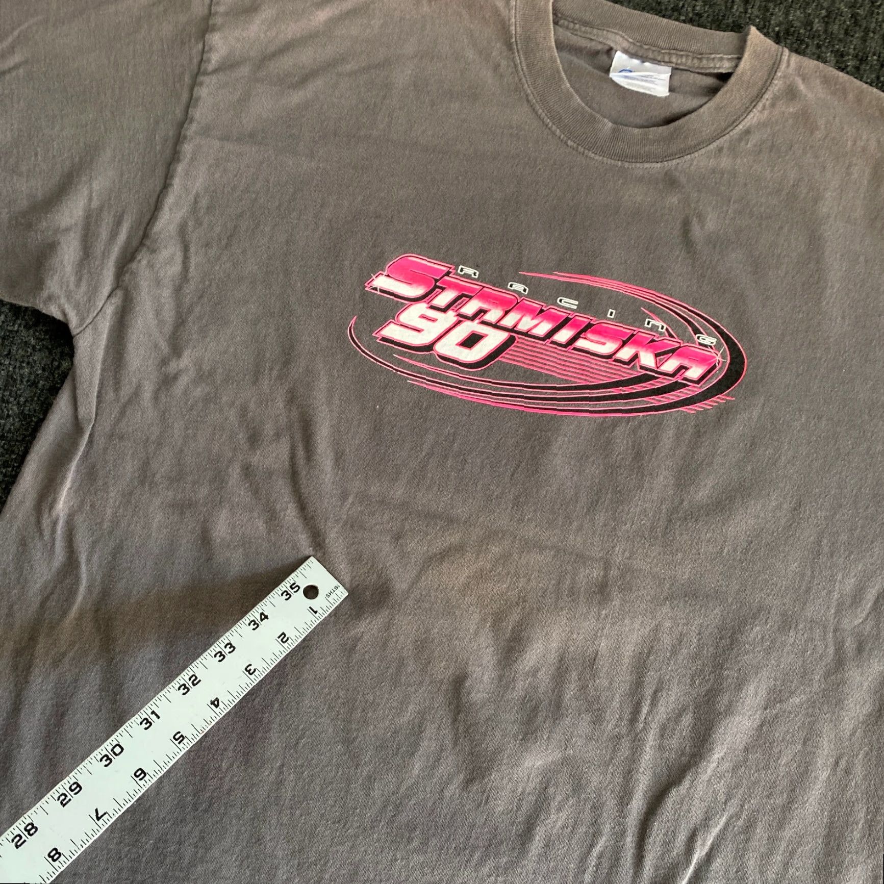 Port Authority VINTAGE Ron Strmiska Racing 90s T-Shirt Gray XL Unisex Adults Size US XL / EU 56 / 4 - 7 Thumbnail