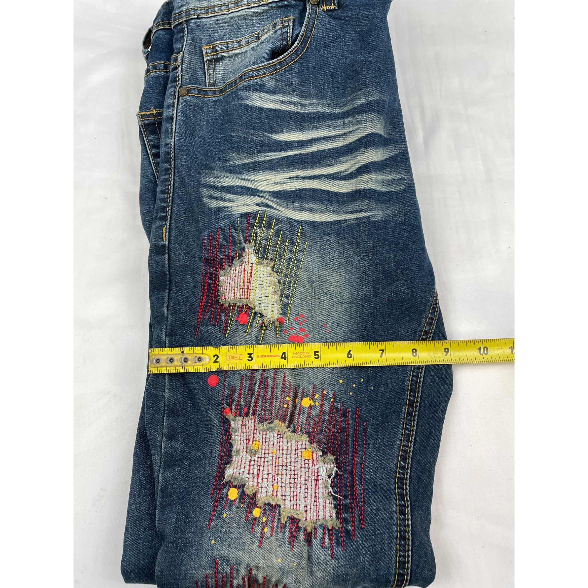 Other Switch Remarkable Men's Blue paint splatter Jeans/ Slim Tape Size US 34 / EU 50 - 5 Thumbnail