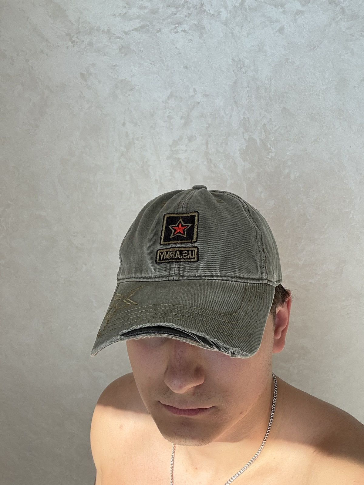 Vintage vintage 2000s camo u.s. army distressed cap Size ONE SIZE - 2 Thumbnail