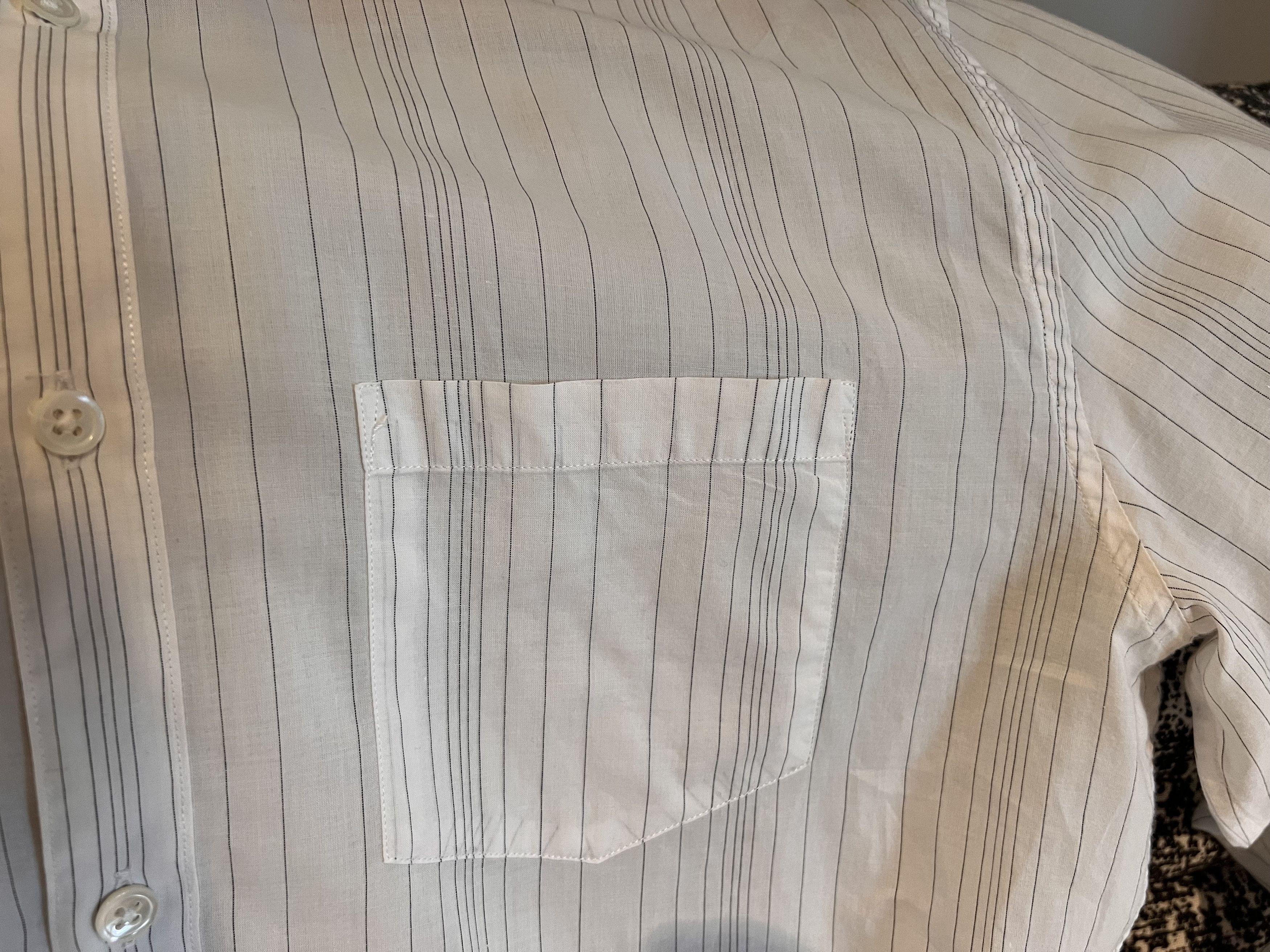 John Varvatos John Varvatos White Pinned Stripe Button Up Shirt Size US M / EU 48-50 / 2 - 6 Thumbnail