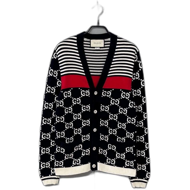 Gucci GUCCI Knit Cardigan with Logo Print and Stripes Size XS / US 0-2 / IT 36-38 - 1 Thumbnail