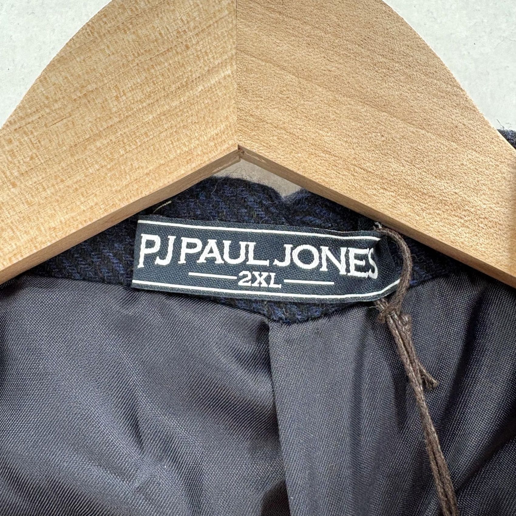 Vintage PJ Paul Jones Sport Coat Jacket Mens 2XL Blue Herringbone Tweed Wool Notch Lapel Two-Button NWT Blazer Coat Jacket Size 48R - 4 Thumbnail