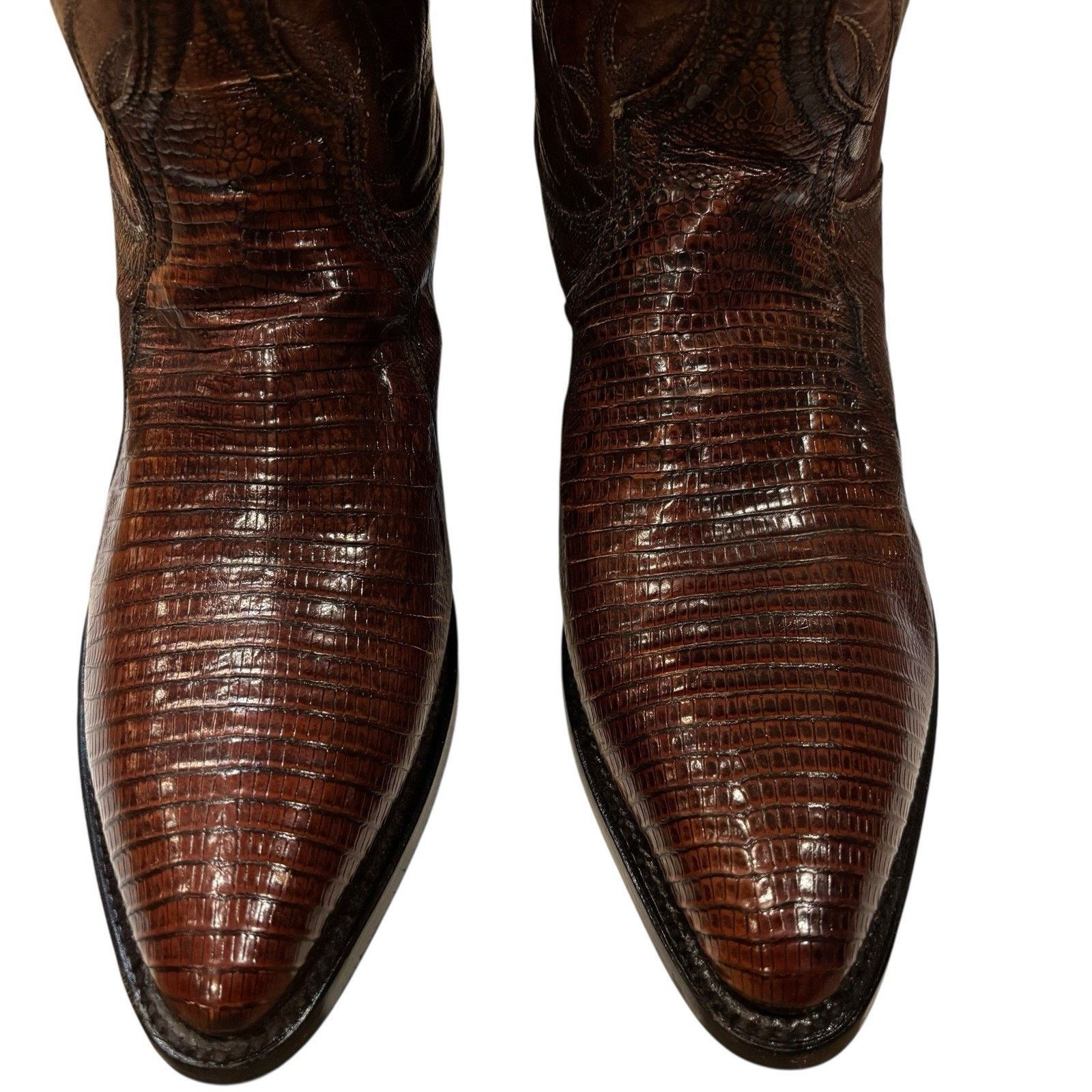 Dan Post Vtg Dan Post Teju Lizard Cowboy Boots Brown 6 W | W 7. 5-8 Size US 6 / EU 39 - 2 Thumbnail