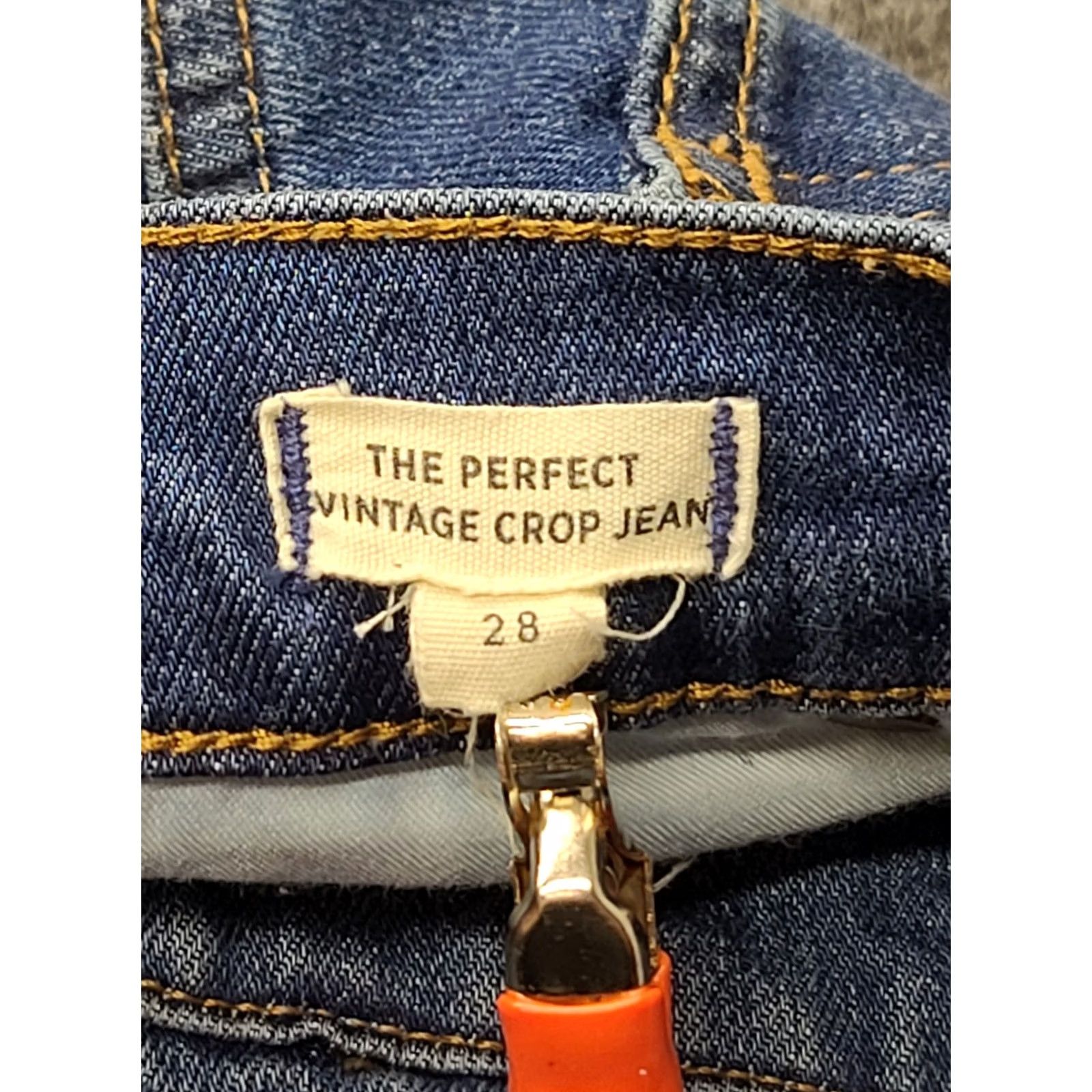 Madewell Madewell Jeans Womens Crop High Rise 27in Inseam 28x27 Button Fly Medium Blue Denim 5-Pocket Regular Fit Vintage No Size 28" / US 6 / IT 42 - 3 Thumbnail