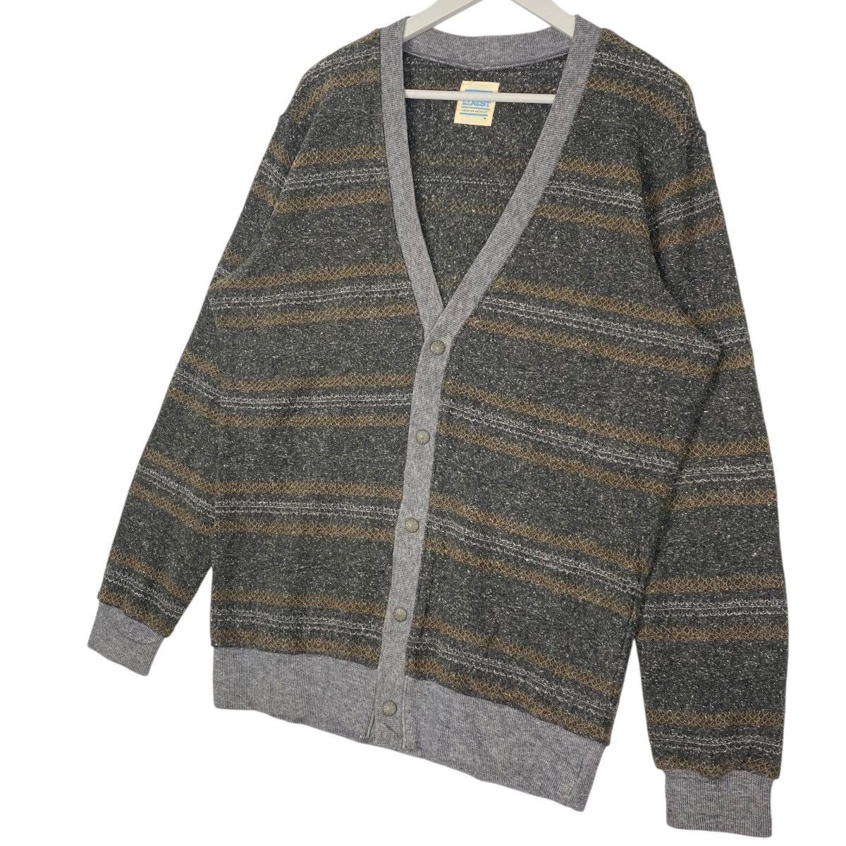 Other Vintage Elnest Japan Cardigan Sweater Striped Button Size M Size US M / EU 48-50 / 2 - 2 Thumbnail