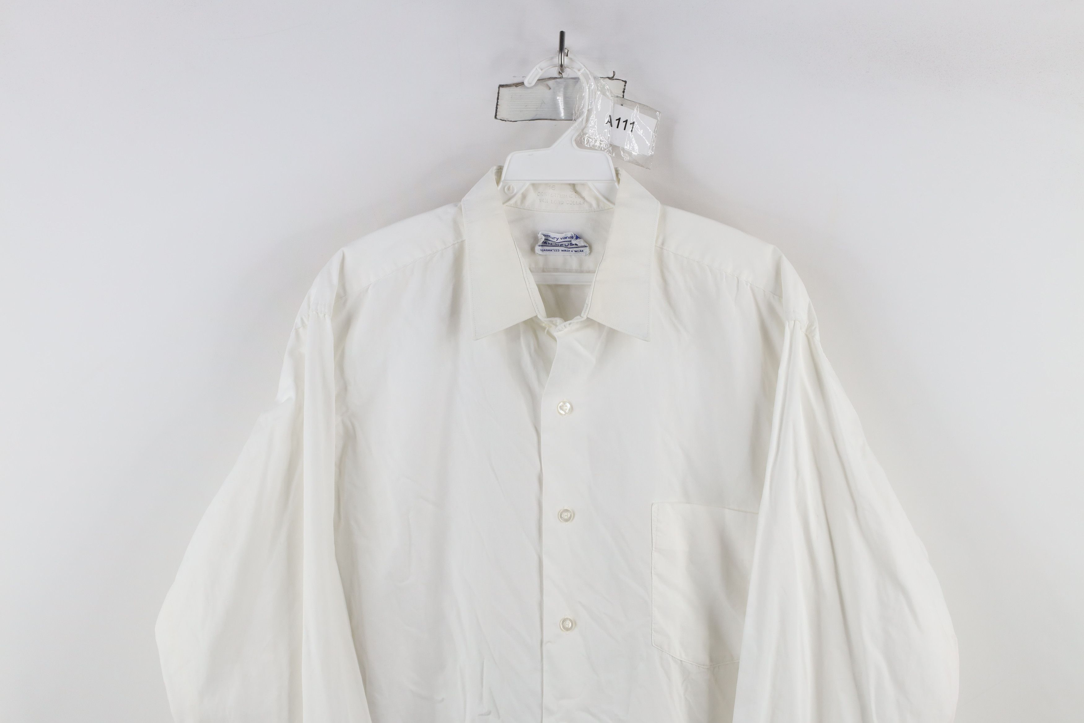 Vintage Vintage 60s 70s Streetwear Collared Button Shirt White USA Size US M / EU 48-50 / 2 - 2 Thumbnail