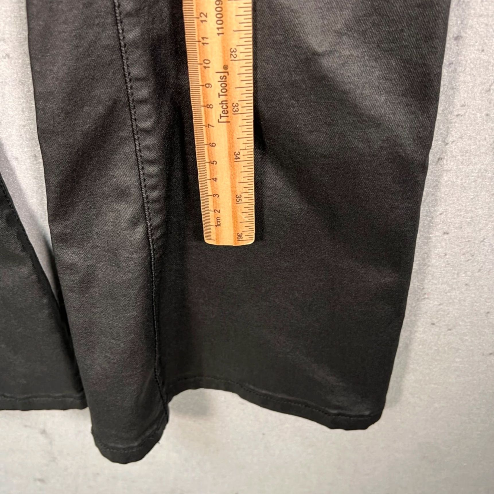 Vintage Edikted Womens Small Black High Waist Faux Coated Flare Leg Pants Size 28" / US 6 / IT 42 - 6 Thumbnail