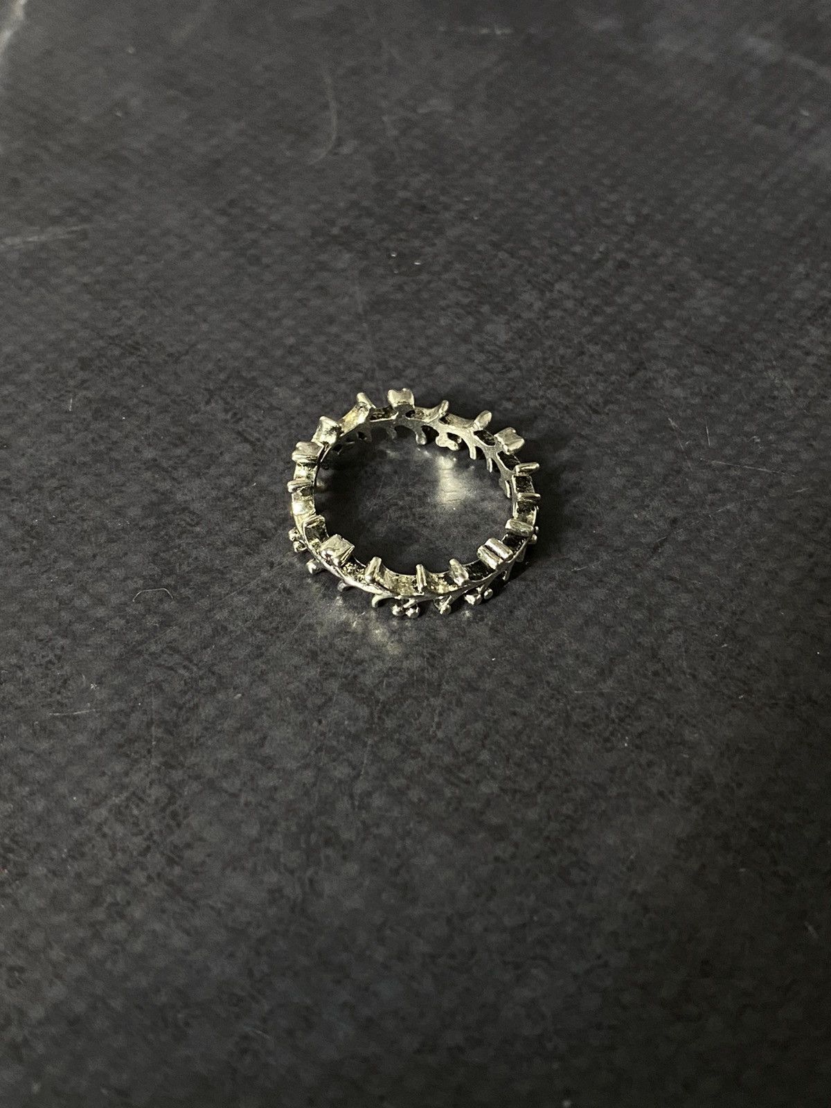 Japanese Brand Silver Tone Ring with Delicate Filigree Design Size ONE SIZE - 4 Thumbnail