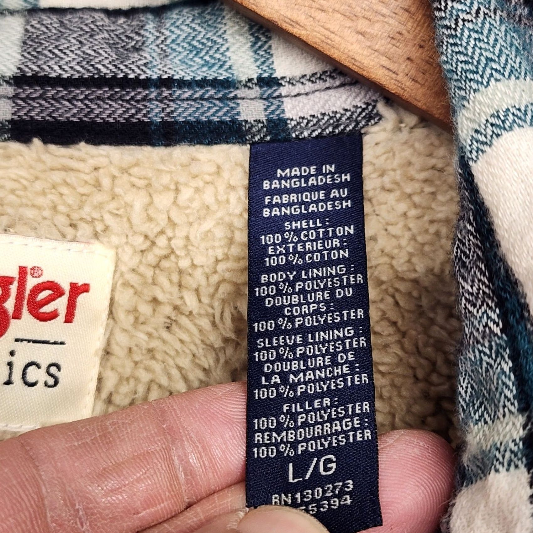 Wrangler VINTAGE Wrangler Authentics Shacket Plaid Shirt Jacket Men's L Sherpa Lined Flannel Coat Foldable Button Closure Green 90s Size US L / EU 52-54 / 3 - 5 Thumbnail