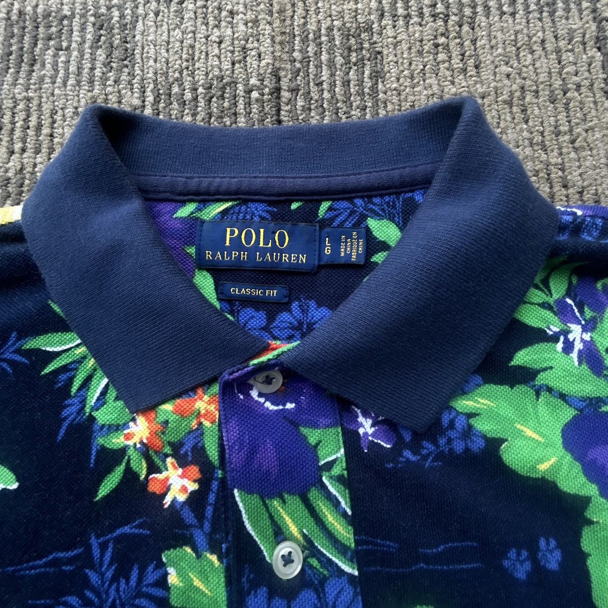 Polo Ralph Lauren Polo Ralph Lauren Blue All Over Print Hawaiian Polo Shirt Size US L / EU 52-54 / 3 - 4 Thumbnail