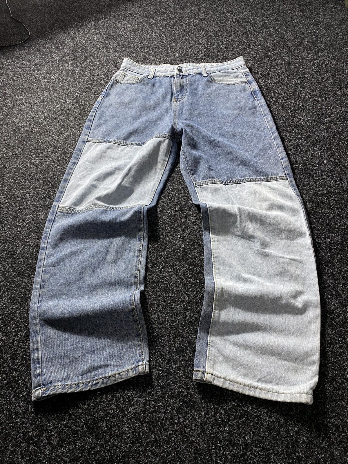 If Six Was Nine × Japanese Brand × Vintage Vintage 90s Y2K Patchwork Jeans baggy pants Size 31" - 1 Thumbnail