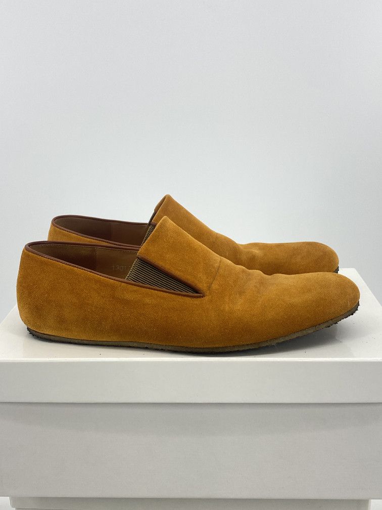image of Dries Van Noten Suede Driving Loafer in Tan Orange, Men's (Size 9)
