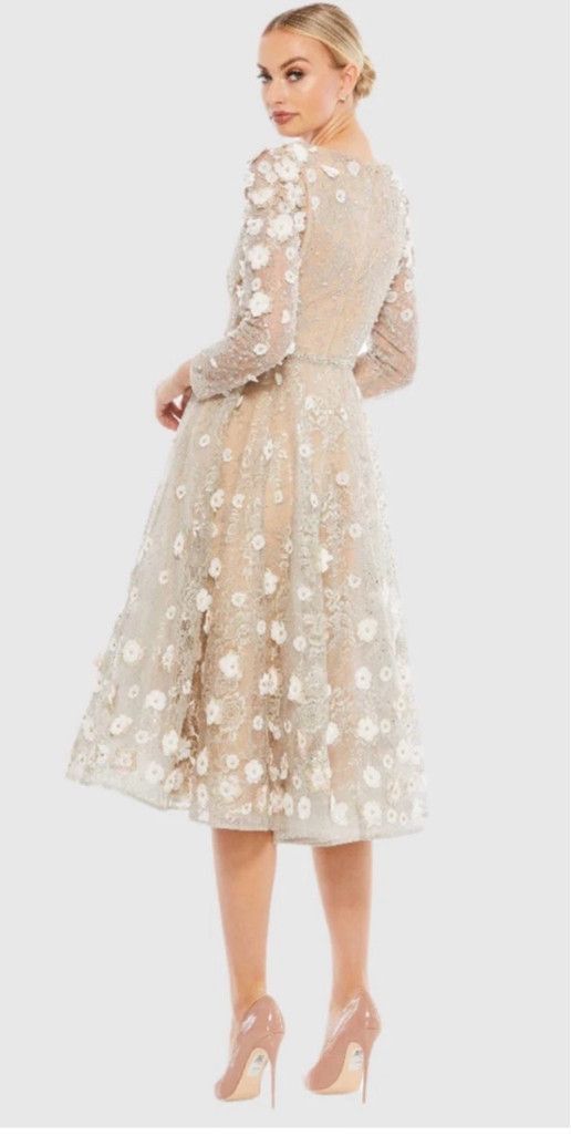 Mac Duggal Women's Mac Duggal Beige Cocktail Dress Size 6 Size M / US 6-8 / IT 42-44 - 3 Thumbnail