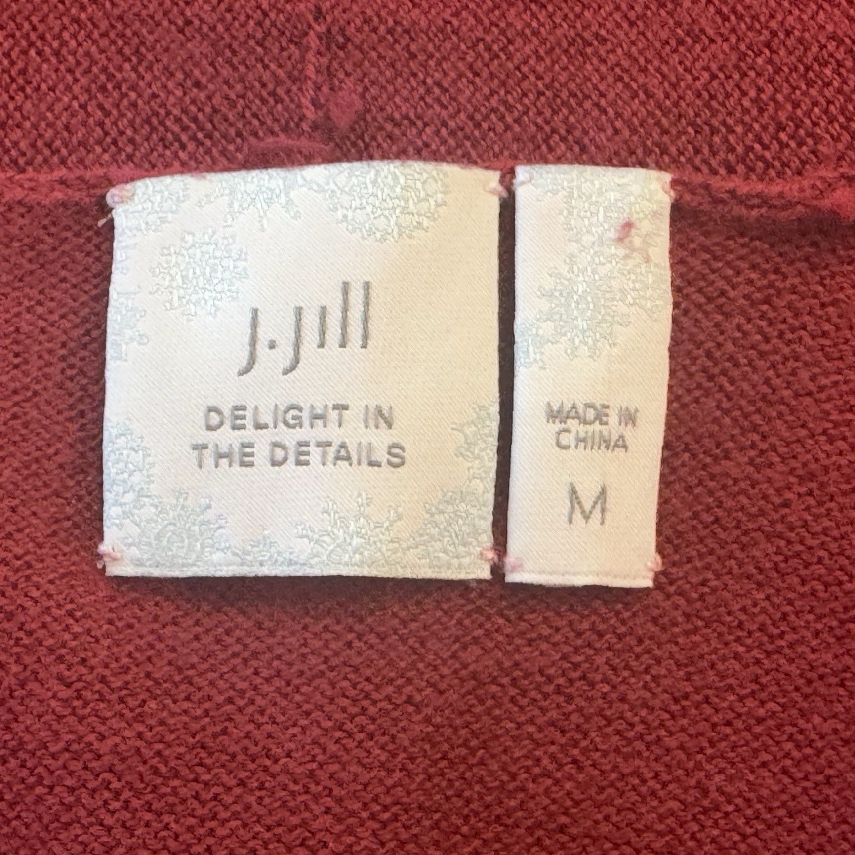 J. Jill J.Jill Sweater Cardigan Open Front Long Sleeve Womens Size M Red Black Print Knit Cashmere Cotton Nylon Lightweight Size M / US 6-8 / IT 42-44 - 4 Thumbnail
