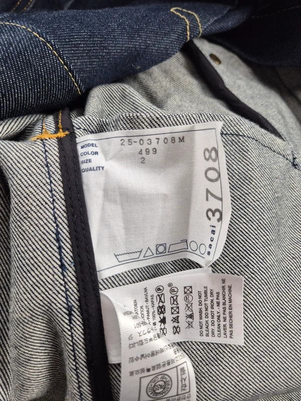 Levi's Levi's Sacai Men's Navy Blue Denim Trucker Jacket Size M Size US M / EU 48-50 / 2 - 9 Thumbnail