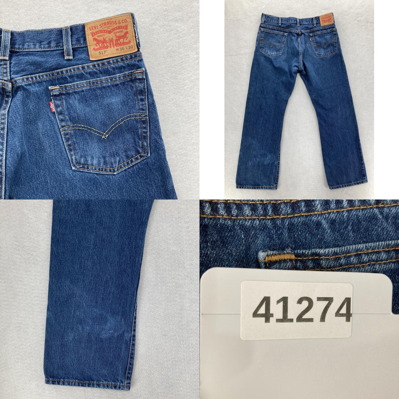 Levi's Levi's 517 Jeans Mens 36x30 Blue Medium Wash Bootcut Denim Five Pocket Red Tab Jeans Size US 36 / EU 52 - 9 Thumbnail