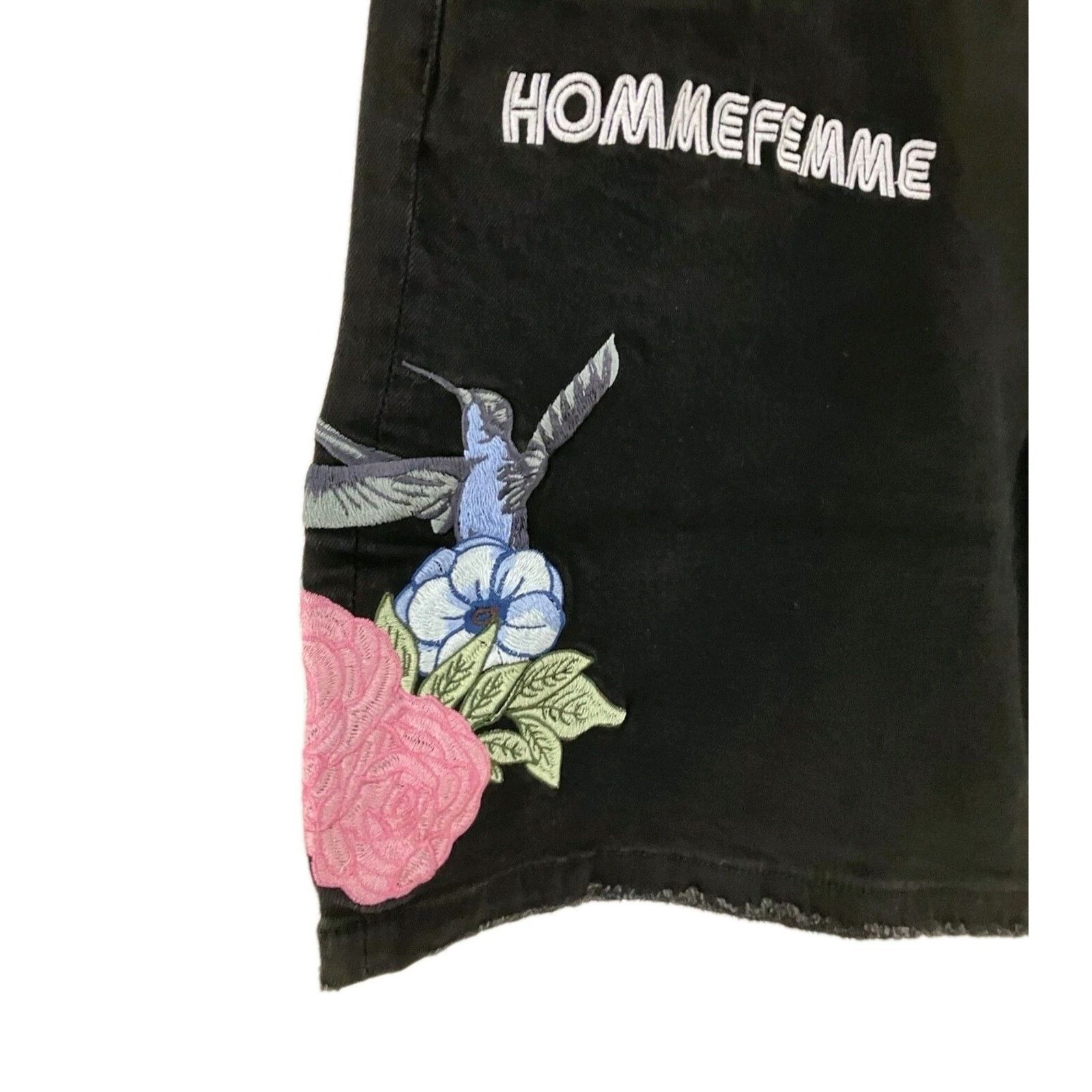 Homme + Femme La Homme Femme Paradise Humming Bird Denim Embroidered Short 34 Size US 34 / EU 50 - 3 Thumbnail