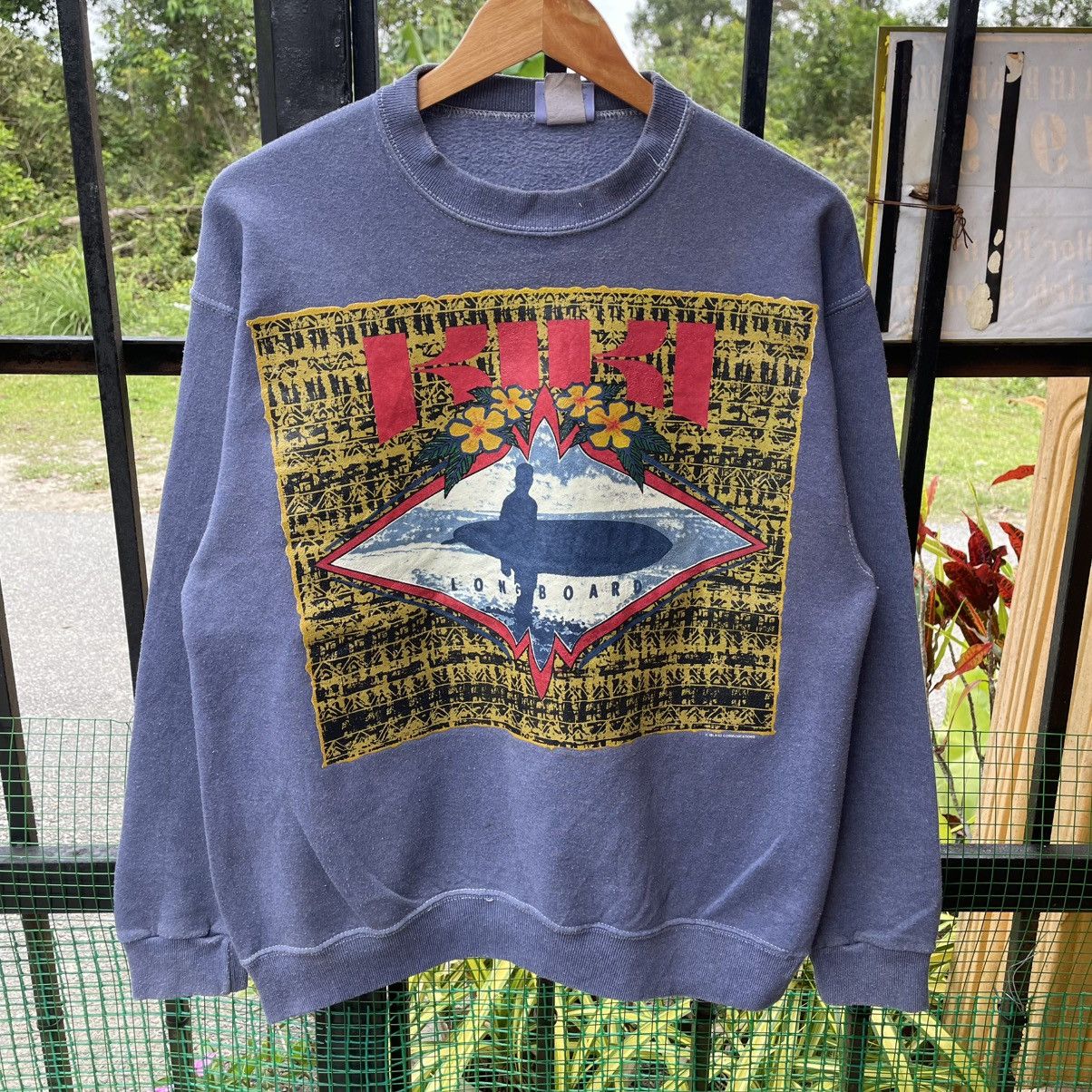 Vintage 🔥Vintage 90s Hawaii KIKI Longboard Surf Skate Sweatshirts Size US M / EU 48-50 / 2 - 5 Thumbnail