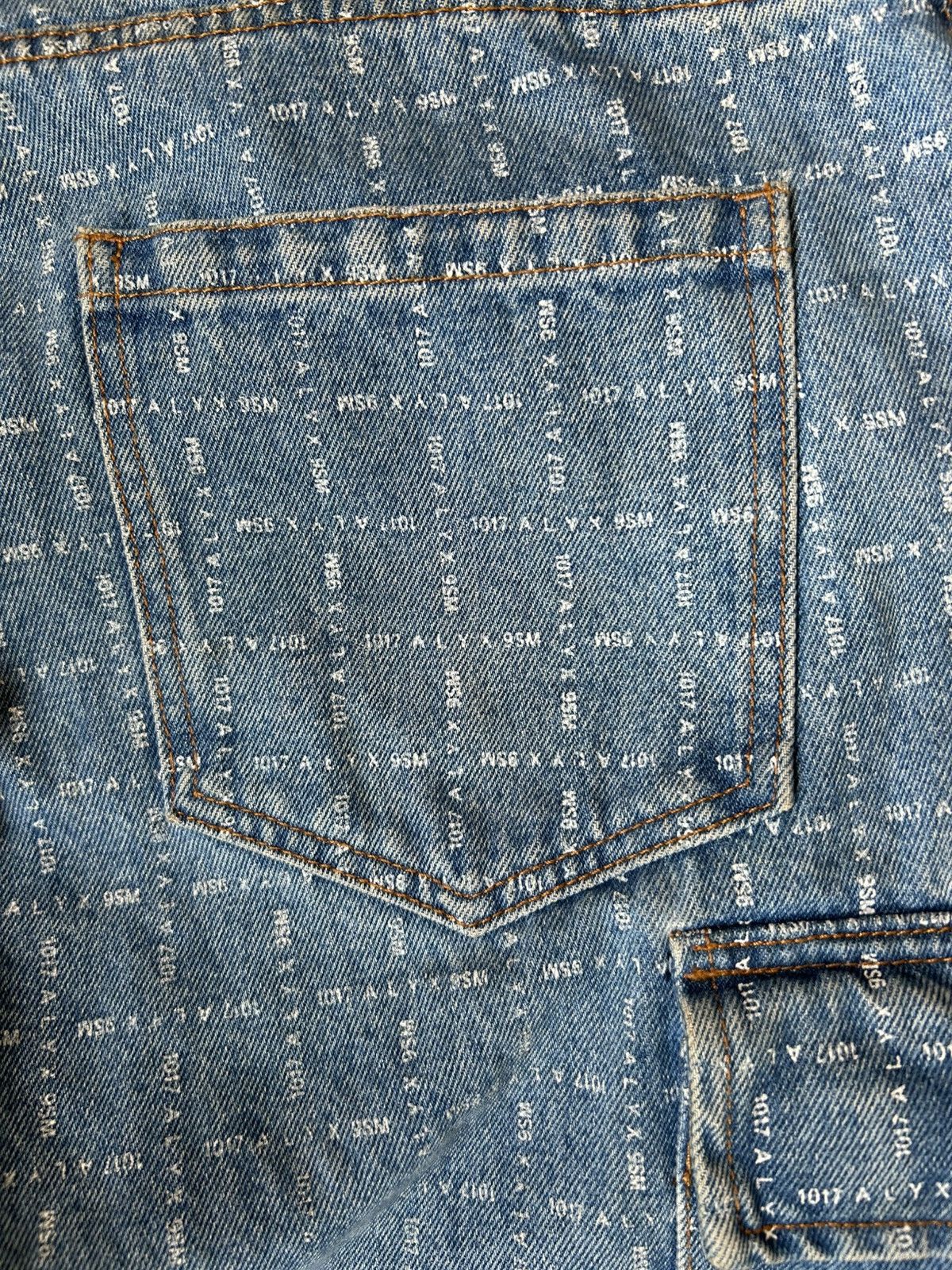 1017 ALYX 9SM MMW x 1017 Alyx 9SM Check Logo Cargo Denim Light Blue Size US 34 / EU 50 - 19 Thumbnail