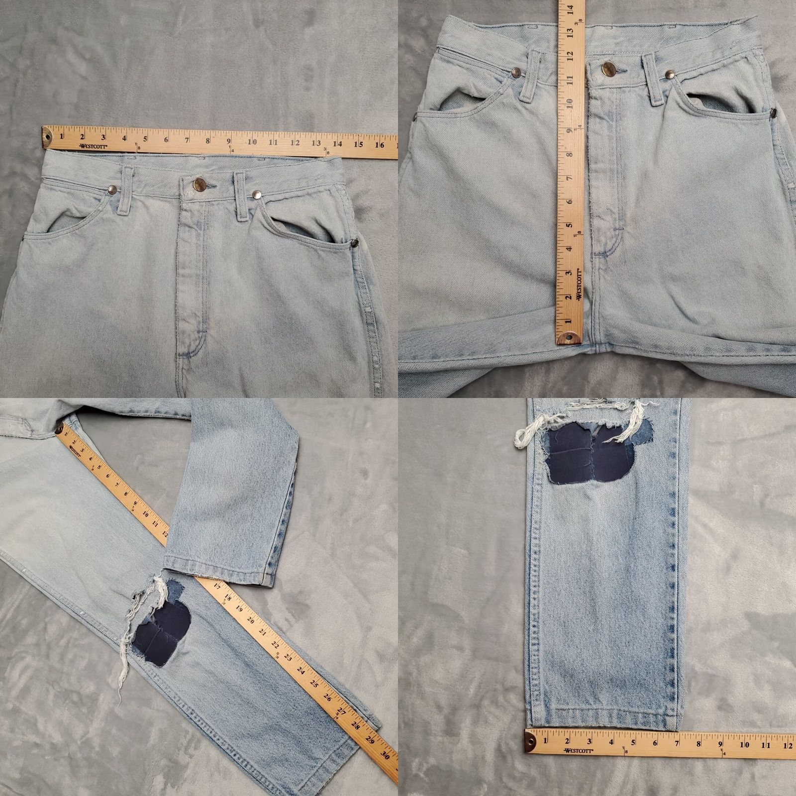 Wrangler VTG Wrangler Jeans Womens 28x29 Distressed Blue Western USA 5-Pocket Denim Straight Beltless Zip Closure Mens? No Women? Size 28" / US 6 / IT 42 - 9 Thumbnail