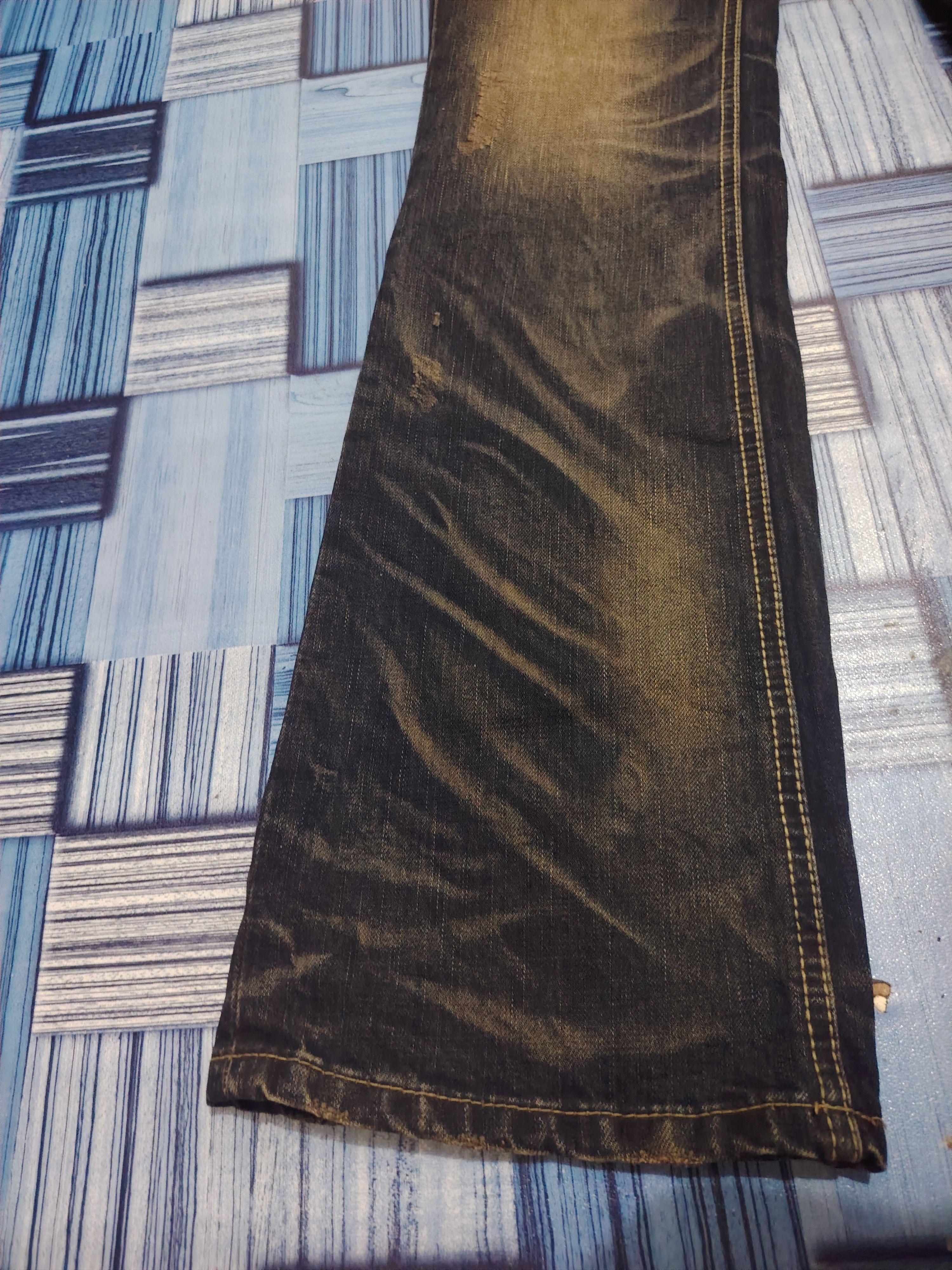If Six Was Nine Rare Lolita Flared jeans Embroidered Distressed Jean Mudwash Size US 30 / EU 46 - 12 Thumbnail