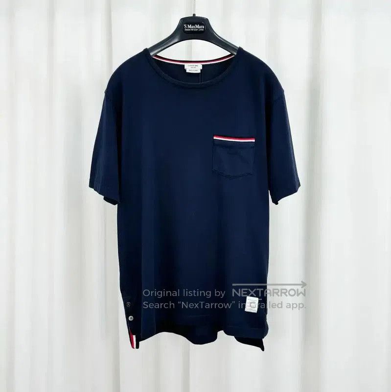 Thom Browne Thom Browne Navy Striped Short Sleeve T-Shirt . Size US M / EU 48-50 / 2 - 1 Thumbnail