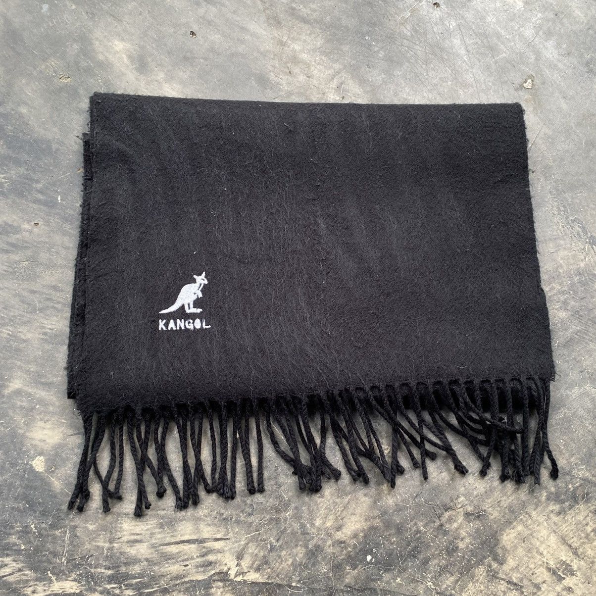 Kangol KANGOL Black Scarf with White Logo Embroidery Size ONE SIZE - 8 Thumbnail
