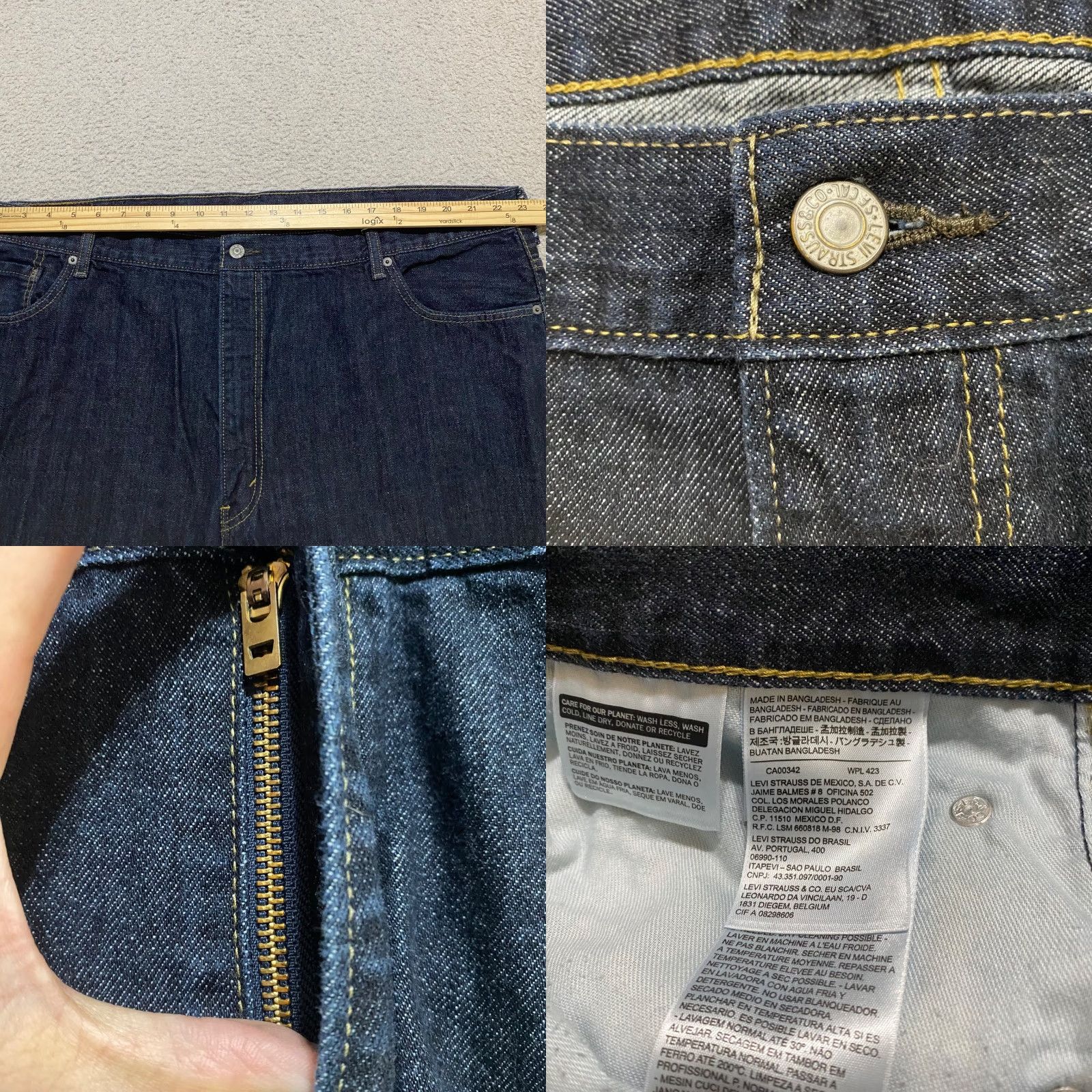 Levi's Levi's 559 Jeans Mens 48x29 Blue Denim Relaxed Straight Dark Wash High Rise Vintage No Size US 32 / EU 48 - 8 Thumbnail