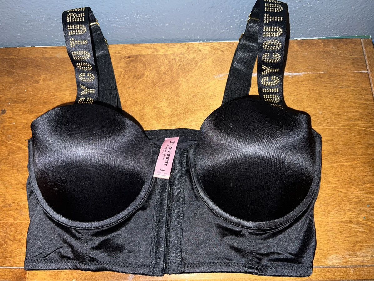 Juicy Couture Juicy Couture Corset Bra Black Gold Rhinestone Letters 34B Size ONE SIZE - 1 Thumbnail