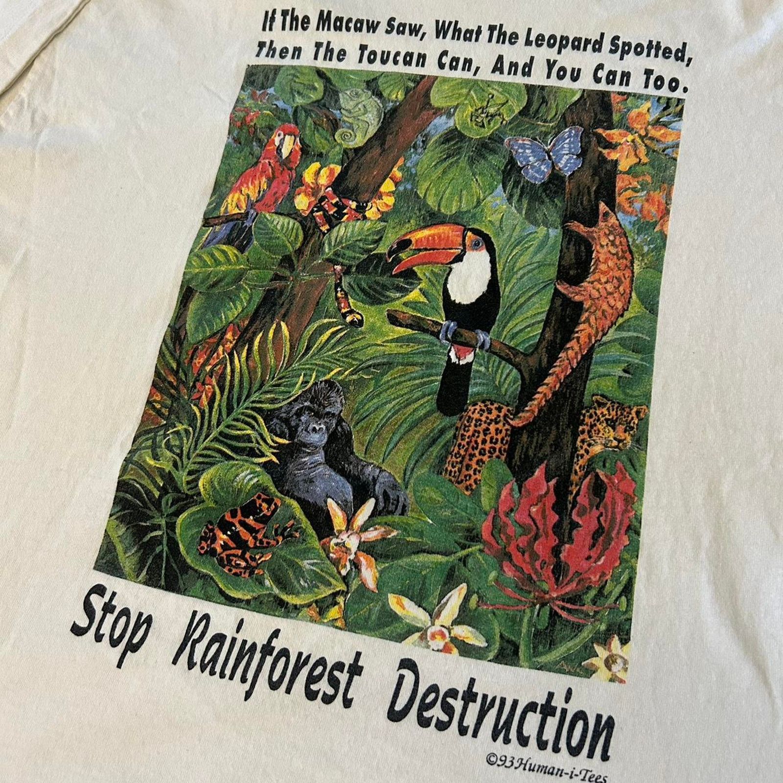 Other 1990s stop rainforest destruction t shirt Size US XL / EU 56 / 4 - 2 Thumbnail