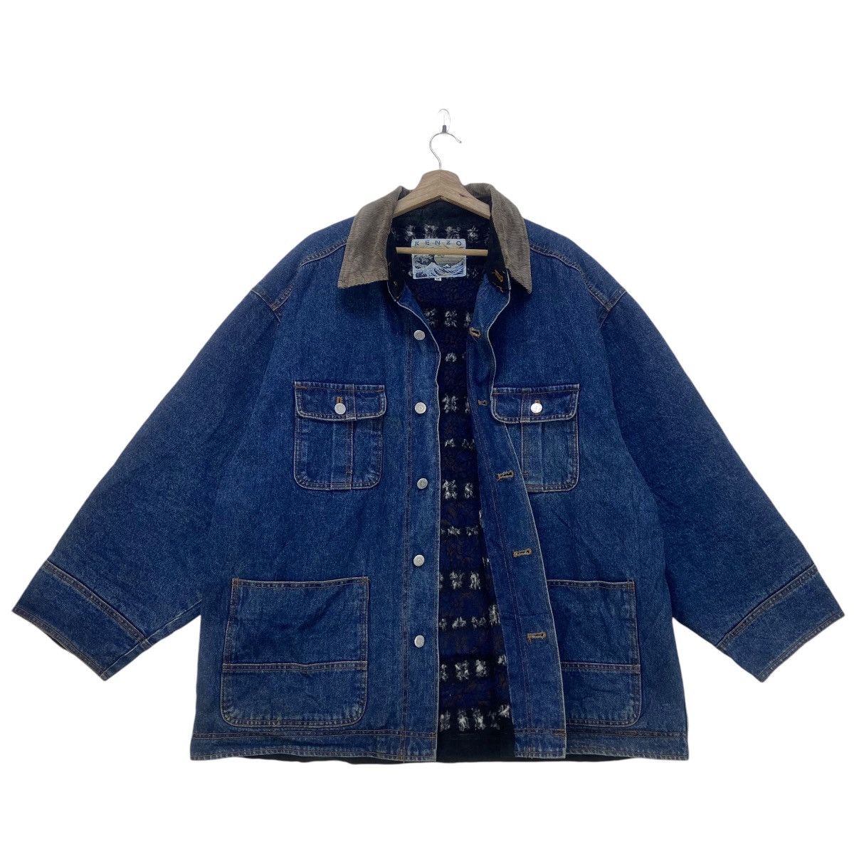 Kenzo Vintage Kenzo Sherpa Workwear Chore Heavy Denim Jacket Size US M / EU 48-50 / 2 - 1 Thumbnail