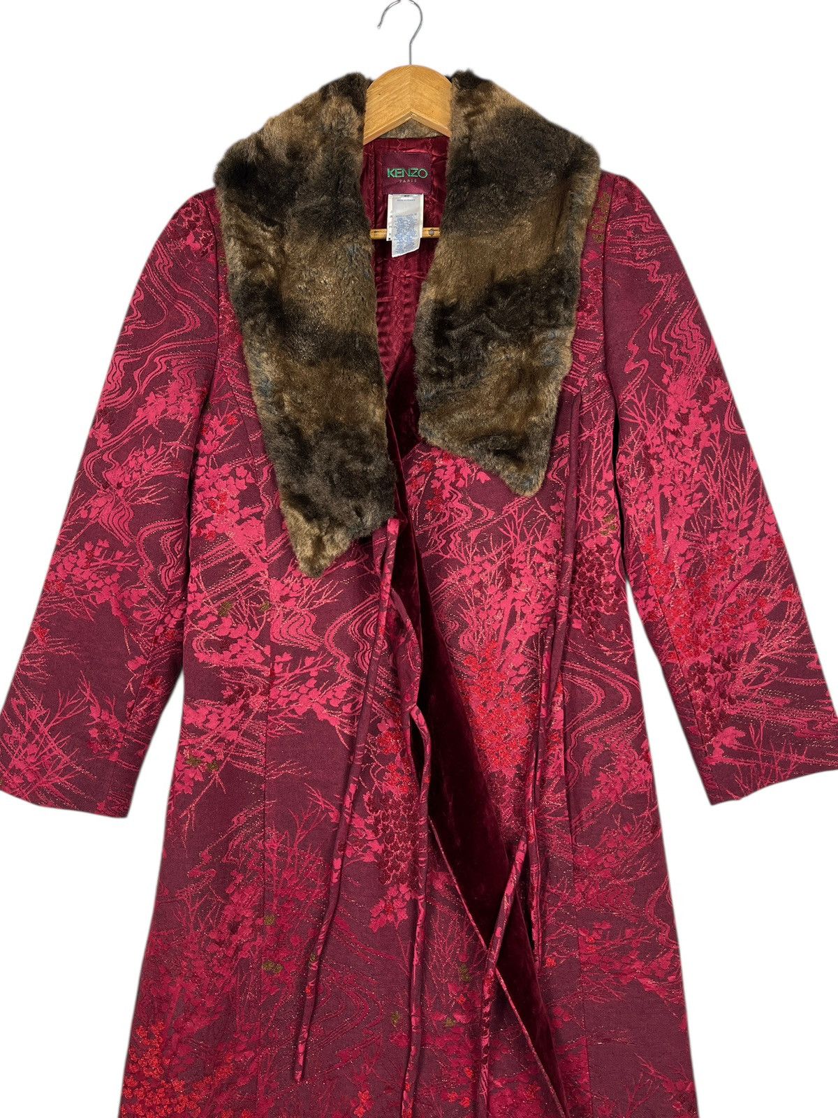 Kenzo Kenzo Paris Jacquard Coat With Faux Fur Made In France Size M / US 6-8 / IT 42-44 - 10 Thumbnail