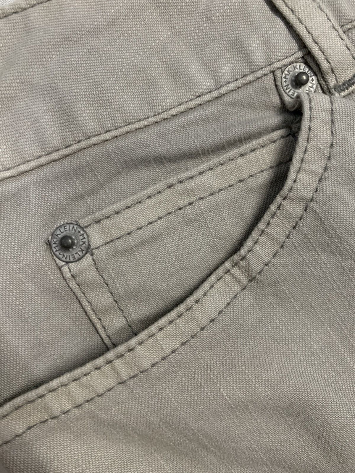 Michel Klein Vintage Y2K MK Klein Michel Klein Grey Denim Mini Skirt Size 27" / US 4 / IT 40 - 9 Thumbnail