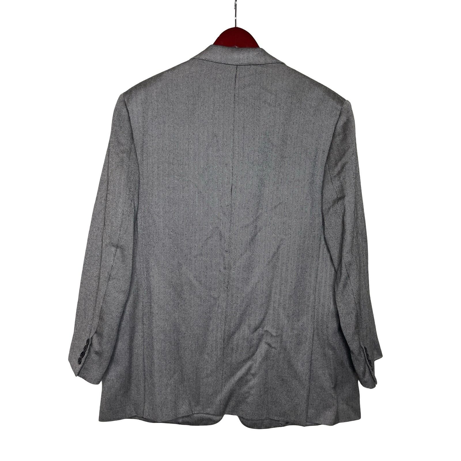 Ralph Lauren Purple Label Ralph Lauren Purple label Grey Herringbone silk cashmere Size 46R - 4 Thumbnail