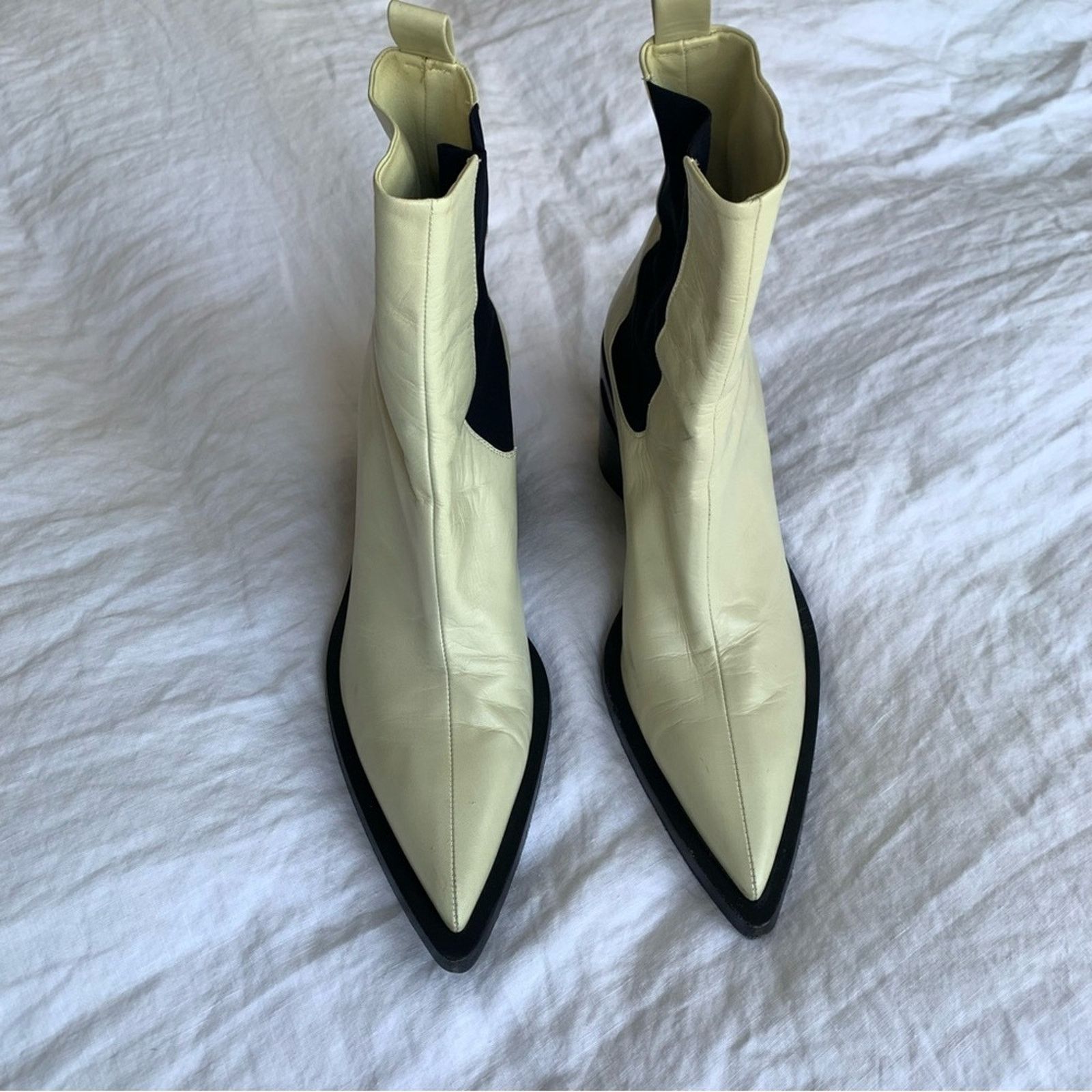 Jil Sander Jil Sander Neutral 80 Dune Leather Pointy Ankle Tripon Boots Size US 8 / IT 38 - 15 Thumbnail