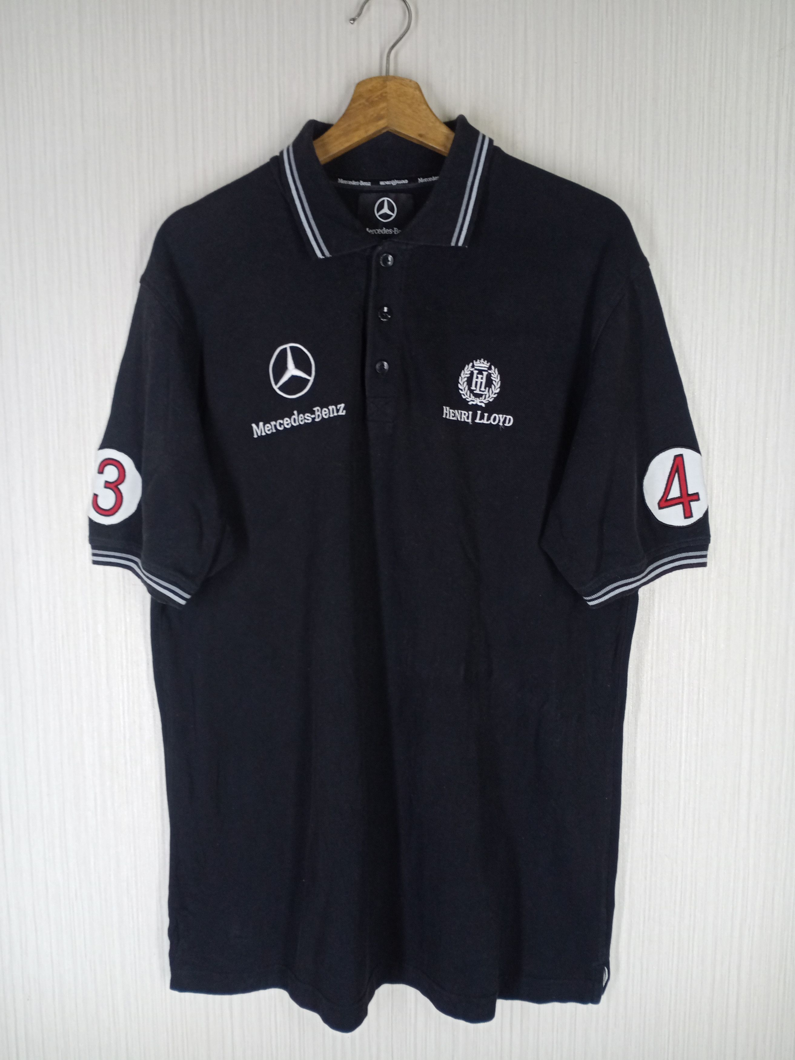 image of Henri Lloyd x Mercedes Benz Henry Lloyd Polo Shirt in Black, Men's (Size Large)