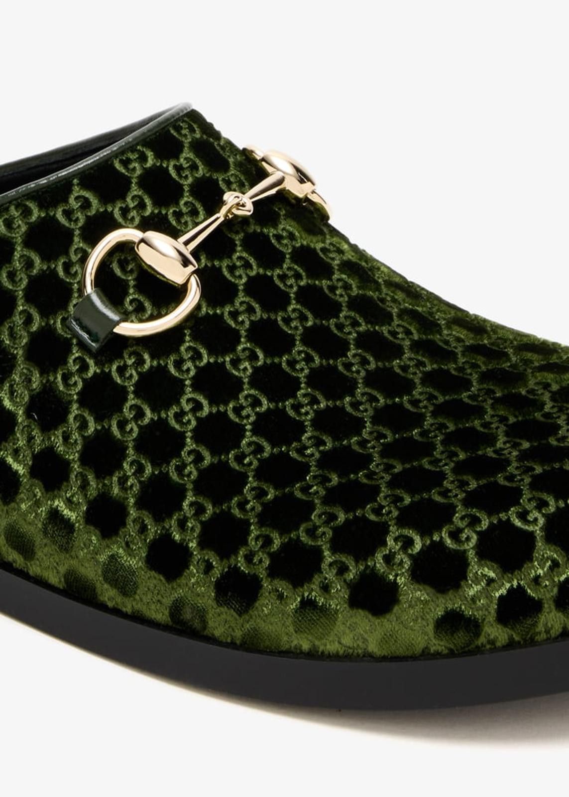 Gucci Gucci Horsebit GG Velvet Mules Size US 7.5 / IT 37.5 - 2 Thumbnail