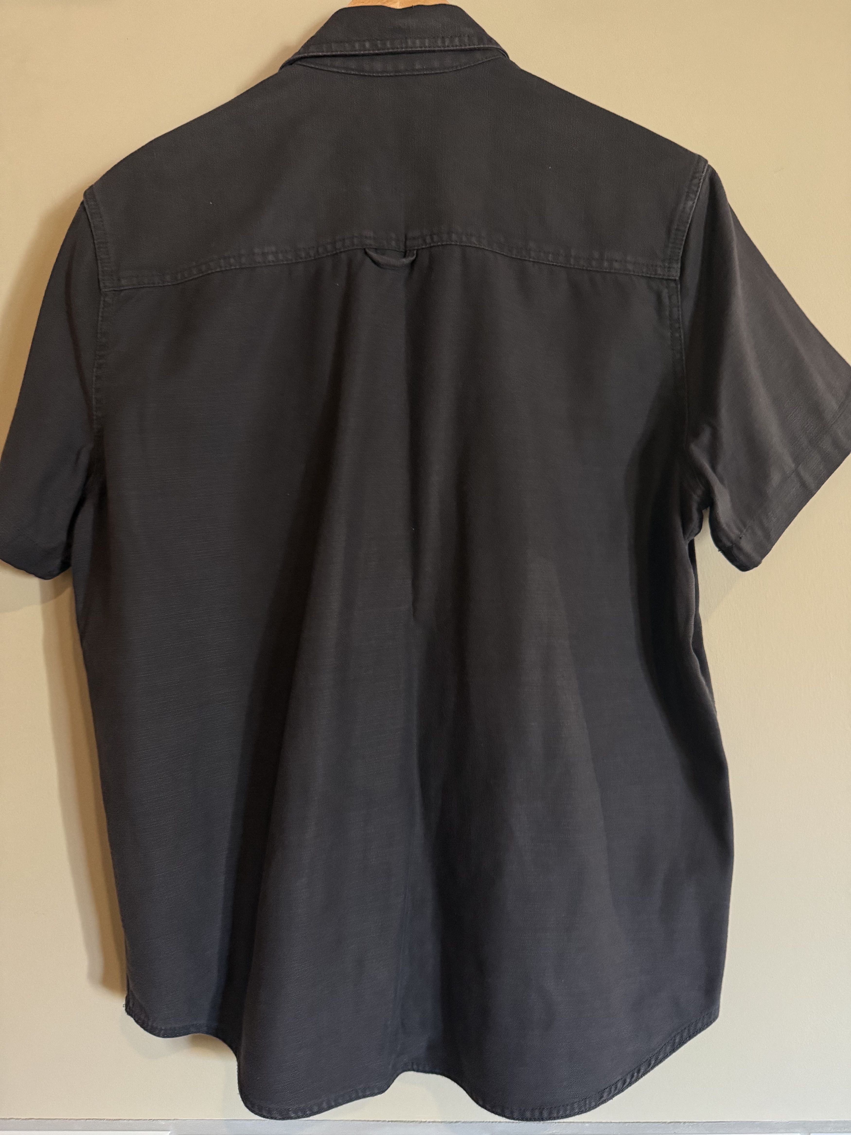 All-Son ALL-SON Brand Twill S/S Sleeve Shirt, Black, Men's Medium Size US M / EU 48-50 / 2 - 4 Thumbnail