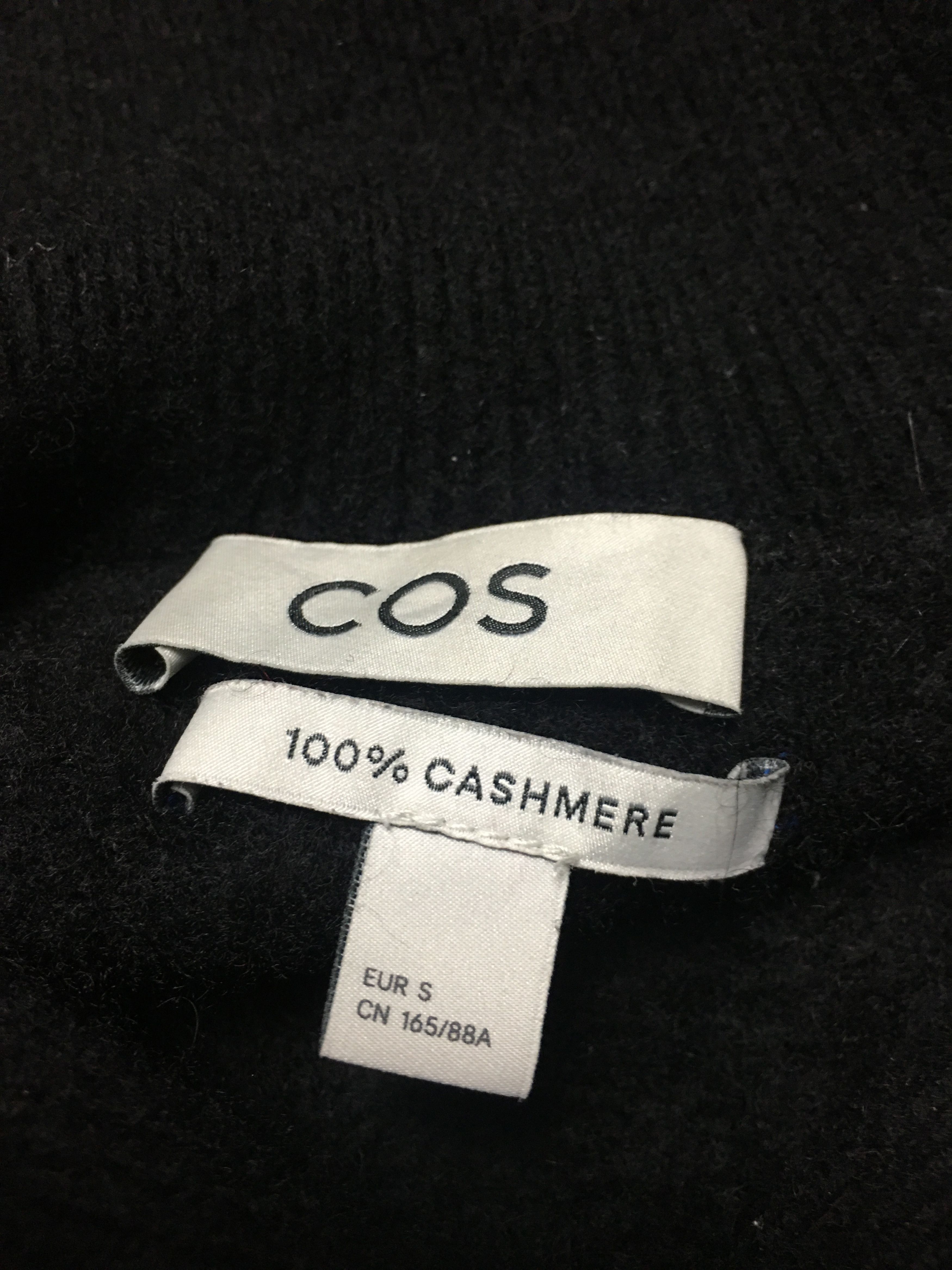 Cos COS Spread Collar Pure Cashmere Black Jumper Sweater Size S / US 4 / IT 40 - 10 Thumbnail