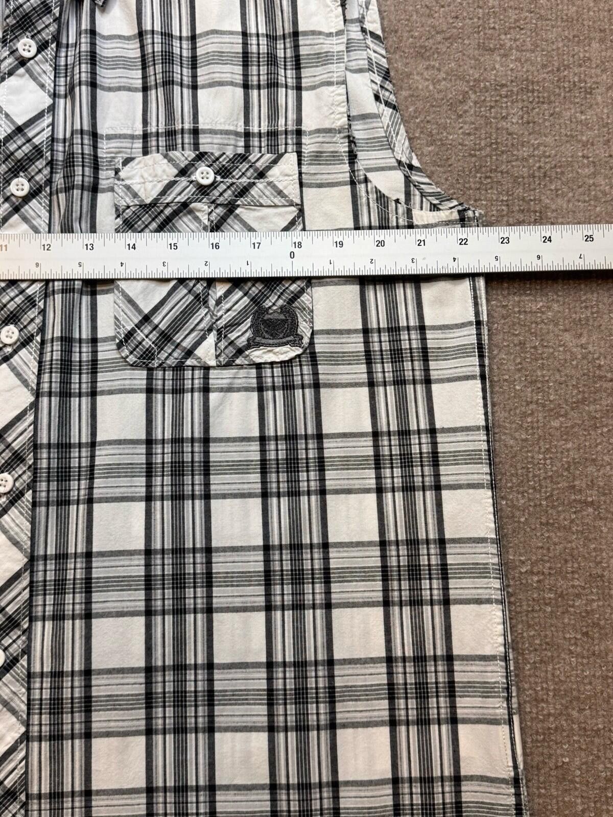 Helix Helix Men's XL Gray Plaid Sleeveless Button Down [737] Size US XL / EU 56 / 4 - 7 Thumbnail