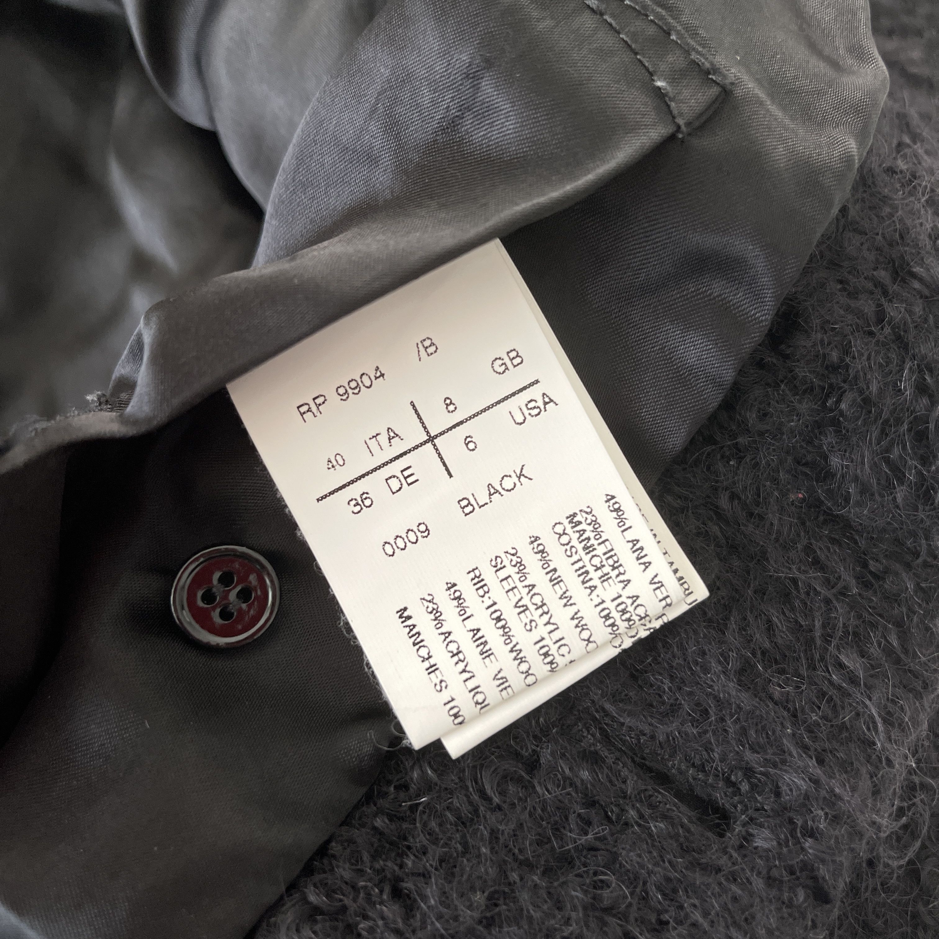 Rick Owens RICK OWENS Black Wool and Leather Coat size 40 Size S / US 4 / IT 40 - 8 Thumbnail